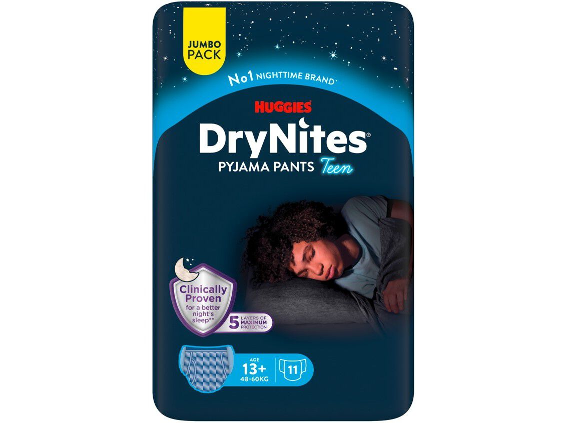 FRALDA CUECA HUGGIES DRYNITES MENINO 48-60KG 13+ 11UN