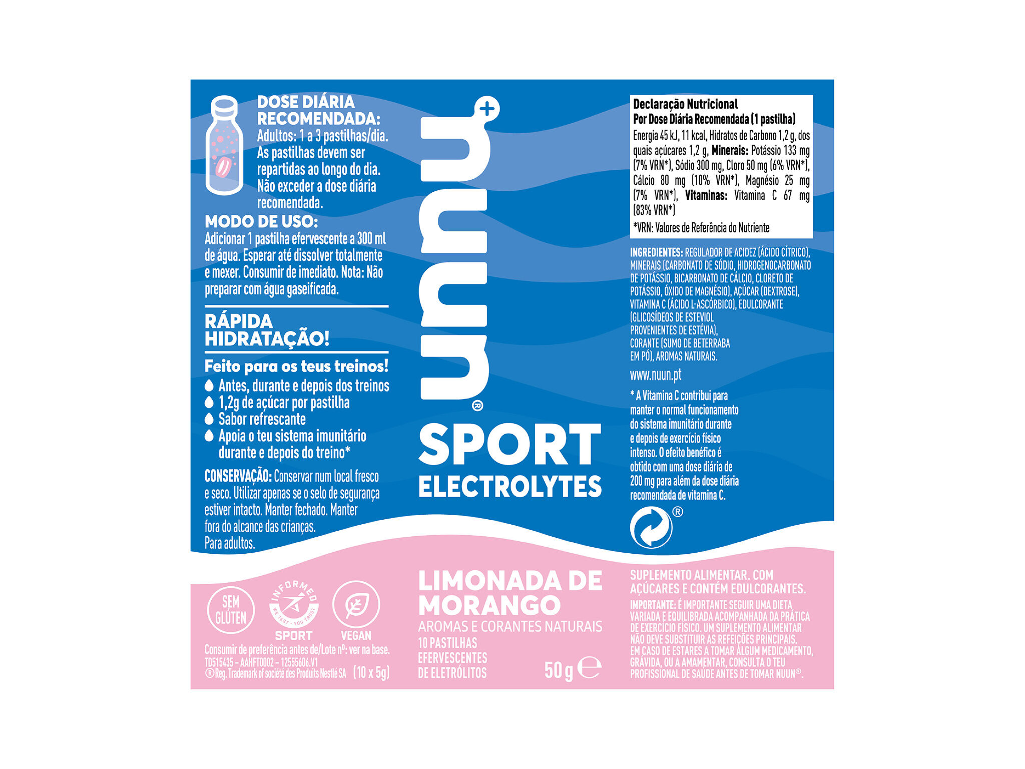 SUPLEMENTO NUUN LIMONADA MORANGO 10 PAST image number 3