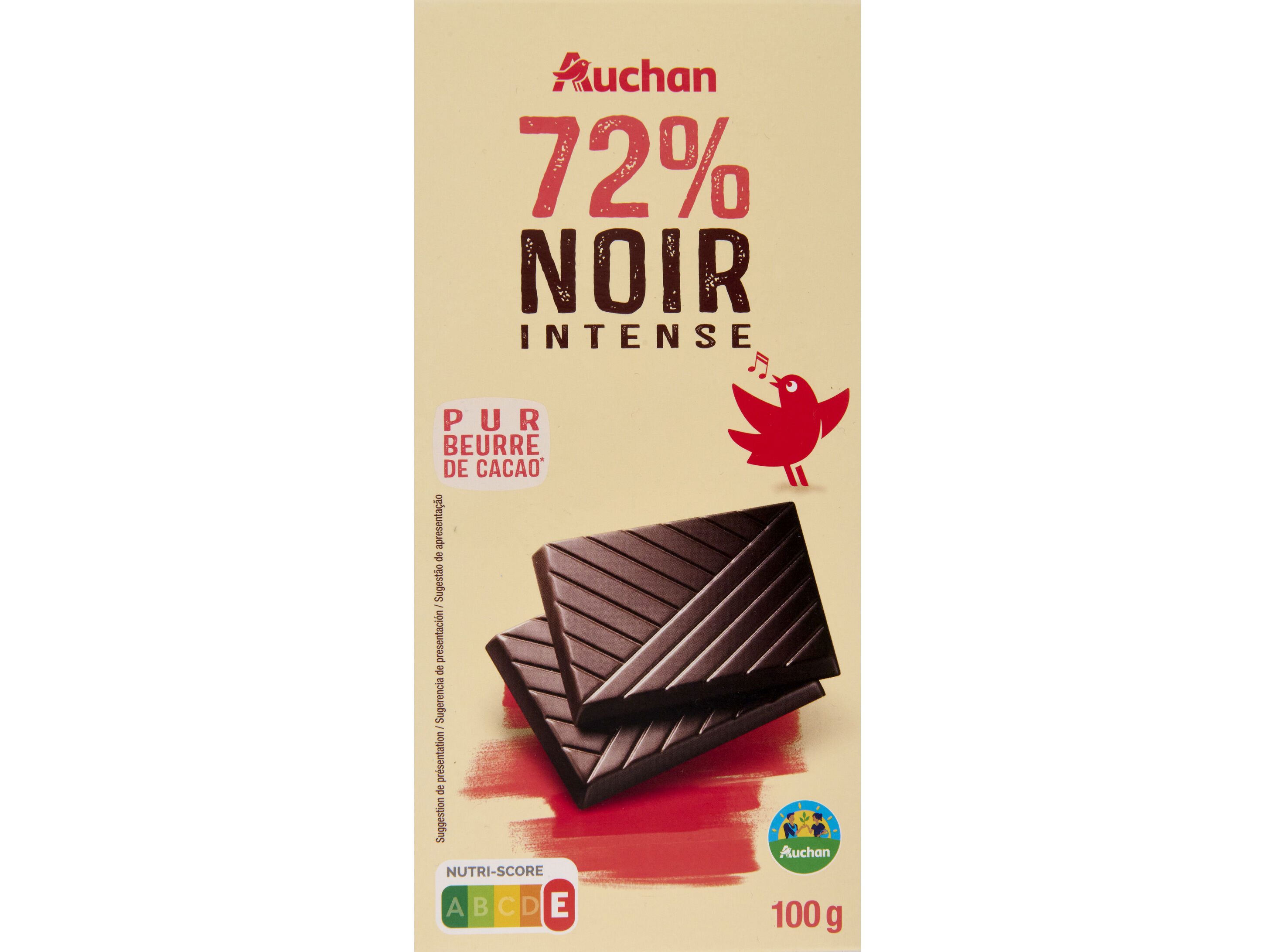 CHOCOLATE AUCHAN CULTIVAMOS O BOM NEGRO 72% CULTIVAMOS O BOM 100G
