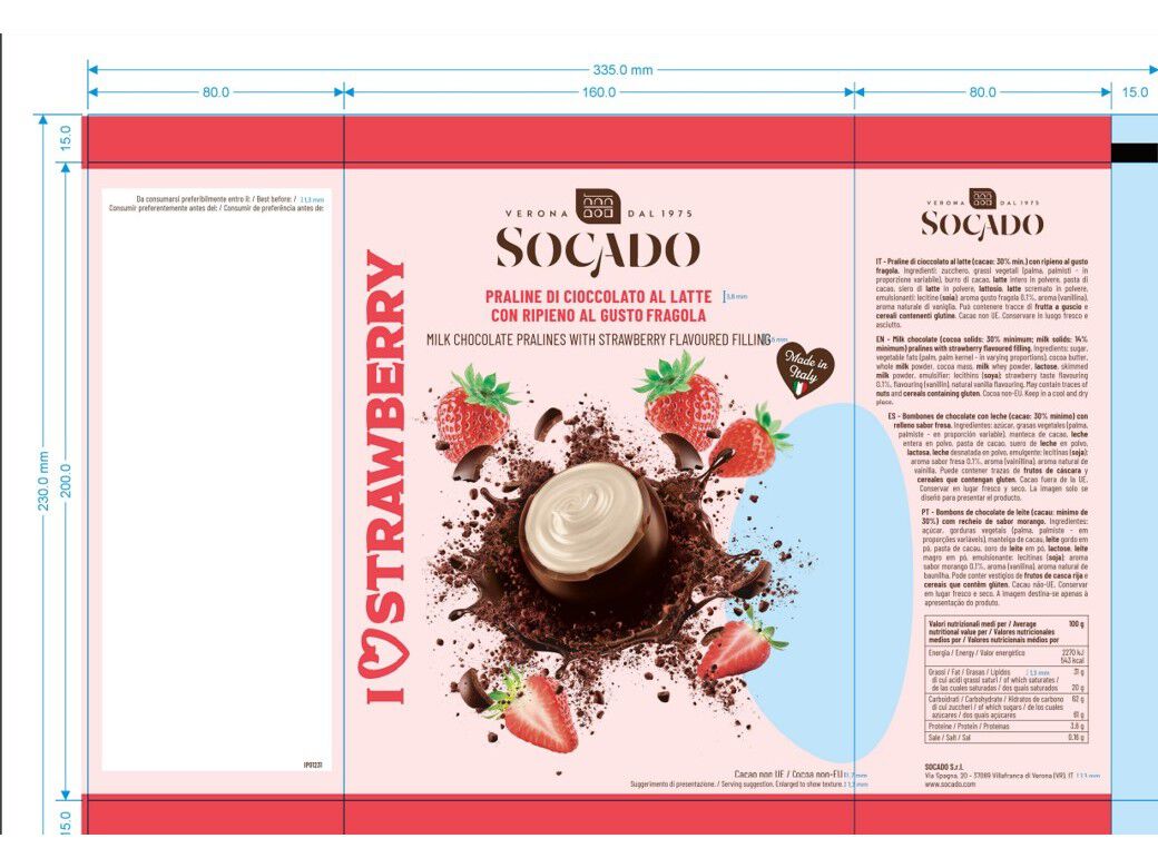 BOMBONS SOCADO I LOVE STRAWBERRY 105G image number 1