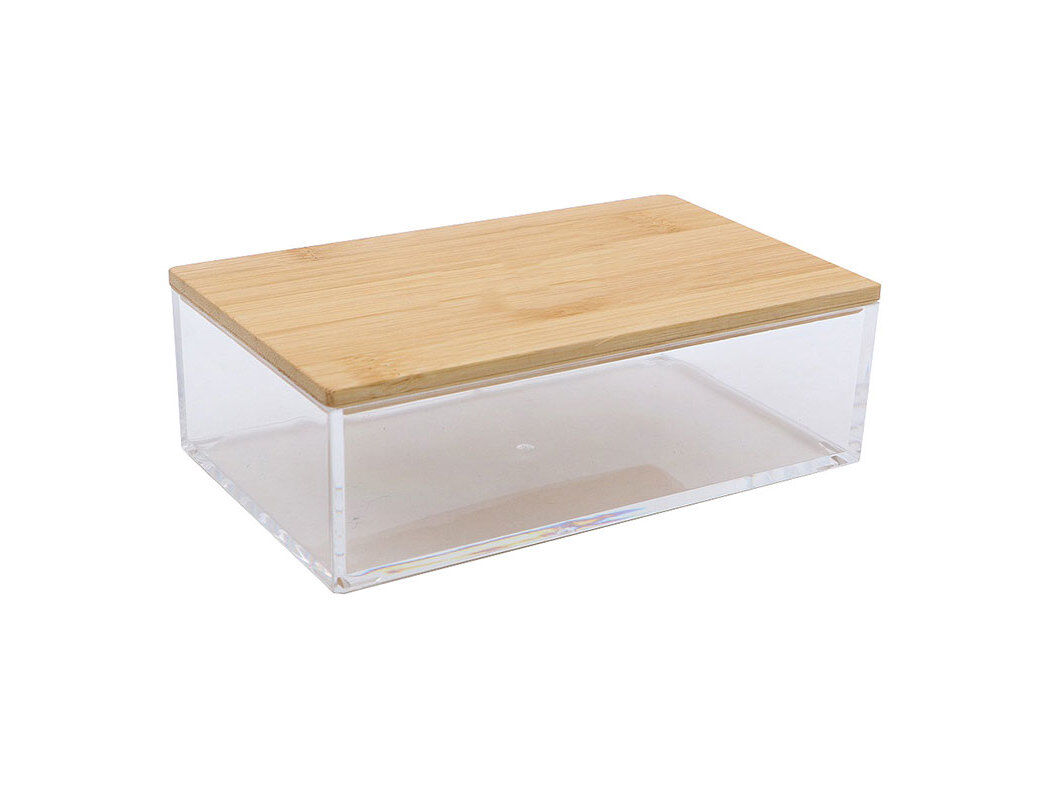 CAIXA DE ARRUMA&Ccedil;&Atilde;O ACTUEL TAMPA BAMBOO 16X9.6X5.3CM