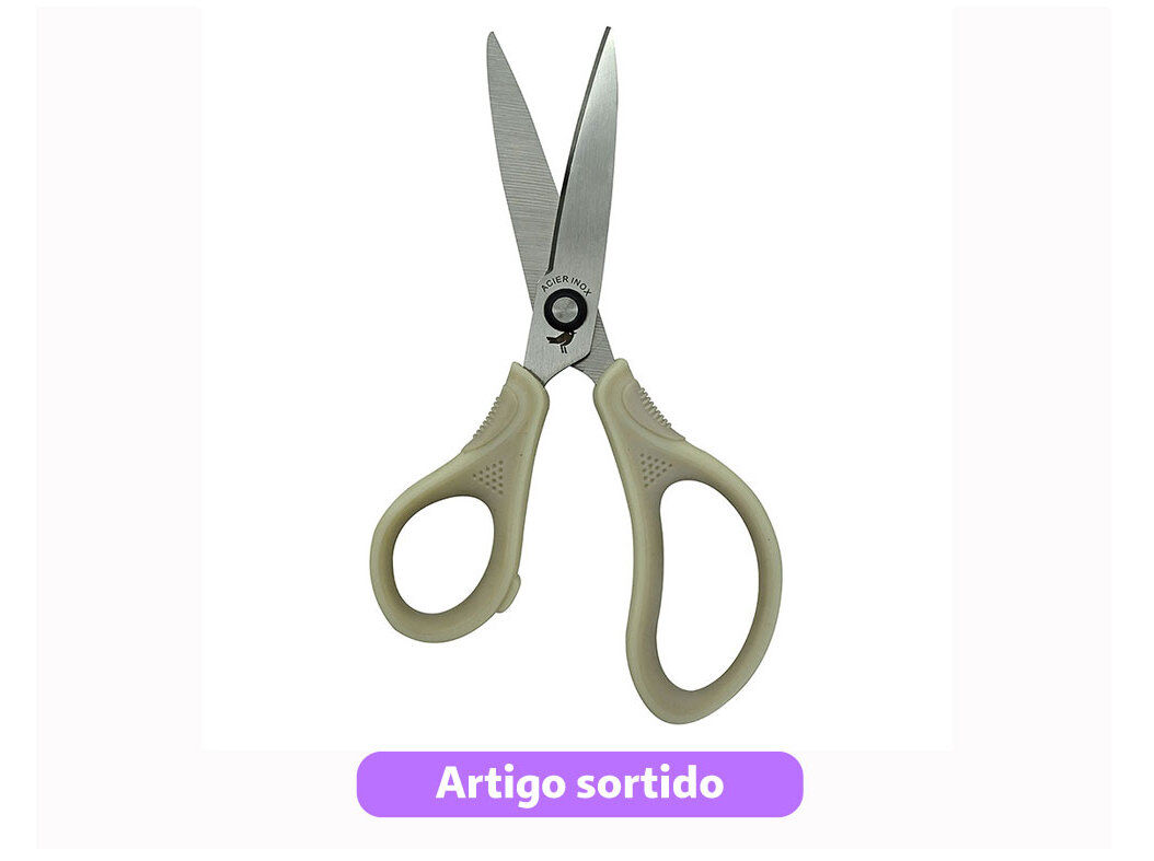 TESOURA PARA ESQUERDINOS AUCHAN 17CM BI-MATERIAL CORES SORTIDAS image number 3