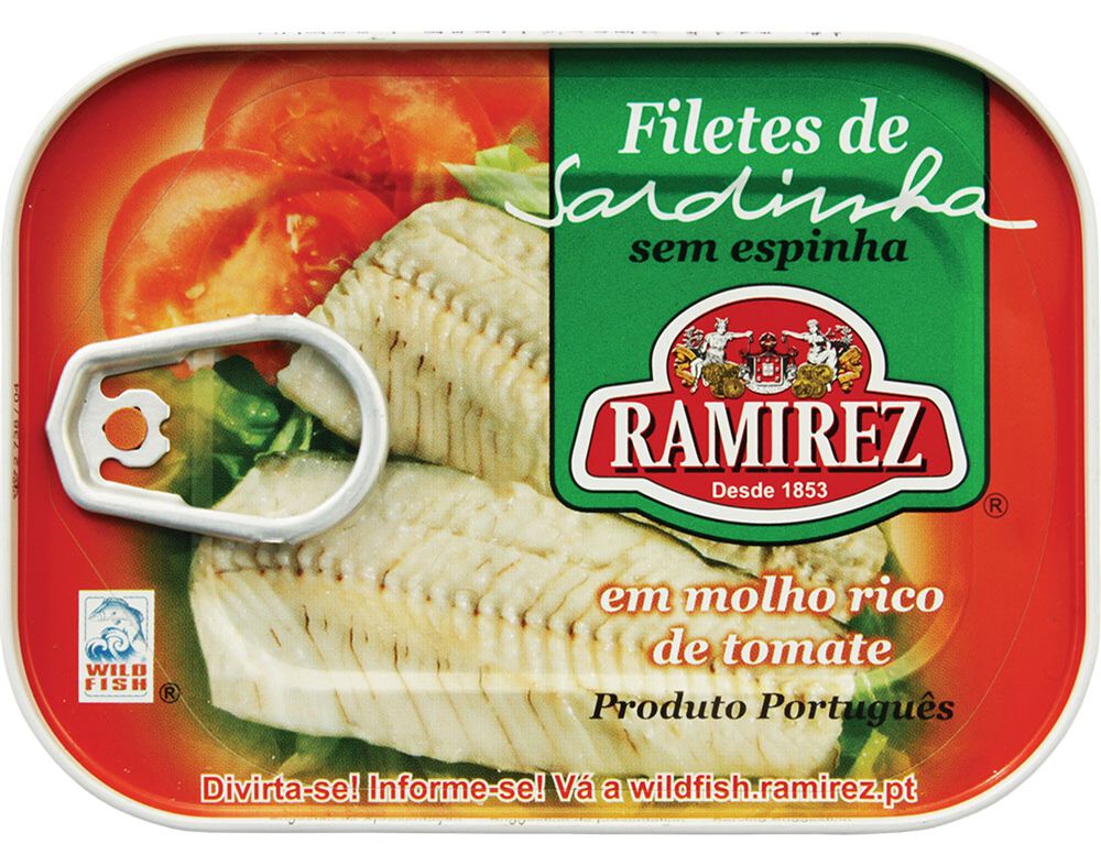 FILETE SARDINHA RAMIREZ MOLHO RICO DE TOMATE 100G