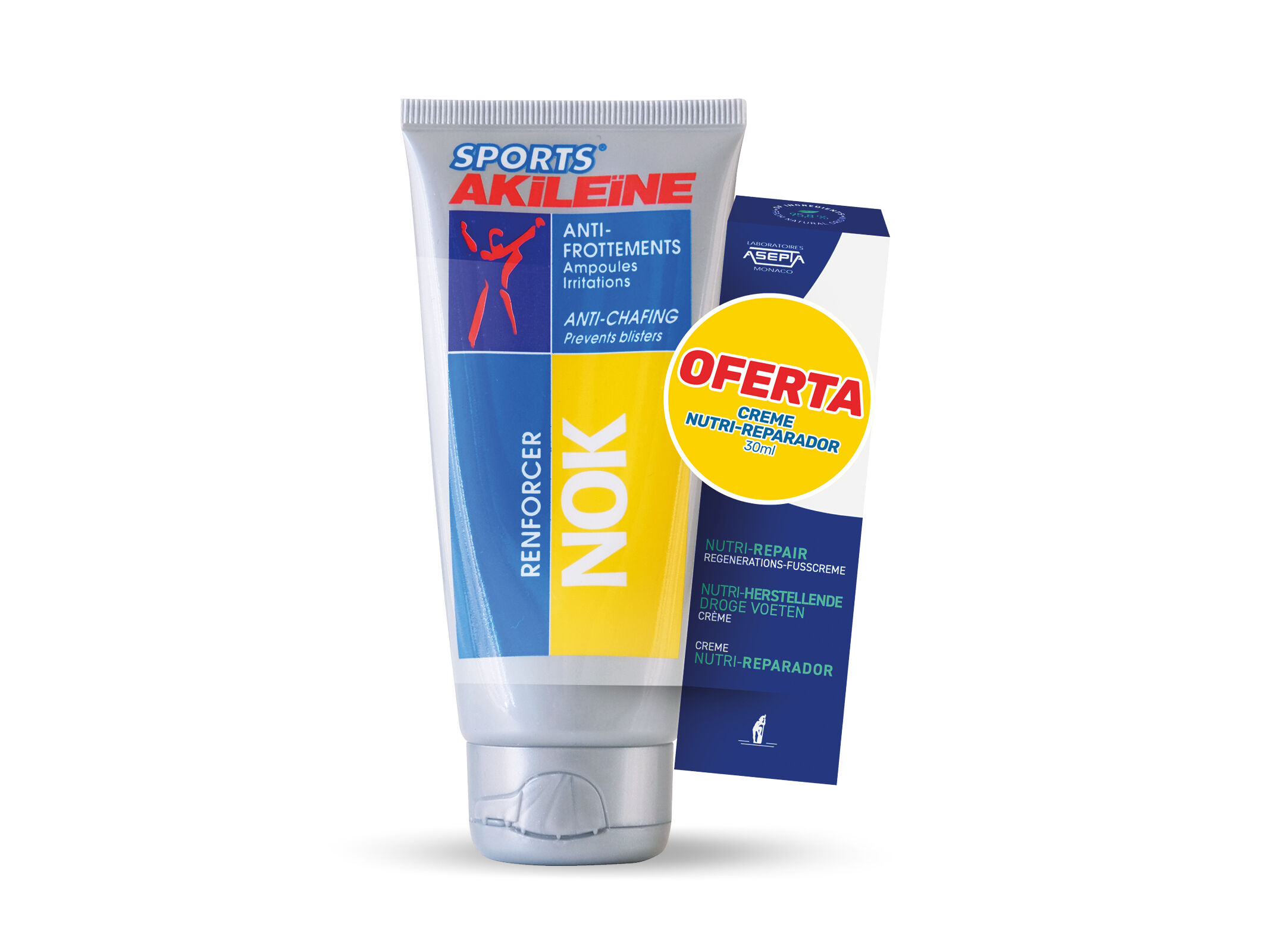 CREME AKILEINE SPORT NOK+OF NUTRI 75ML+30ML image number 0