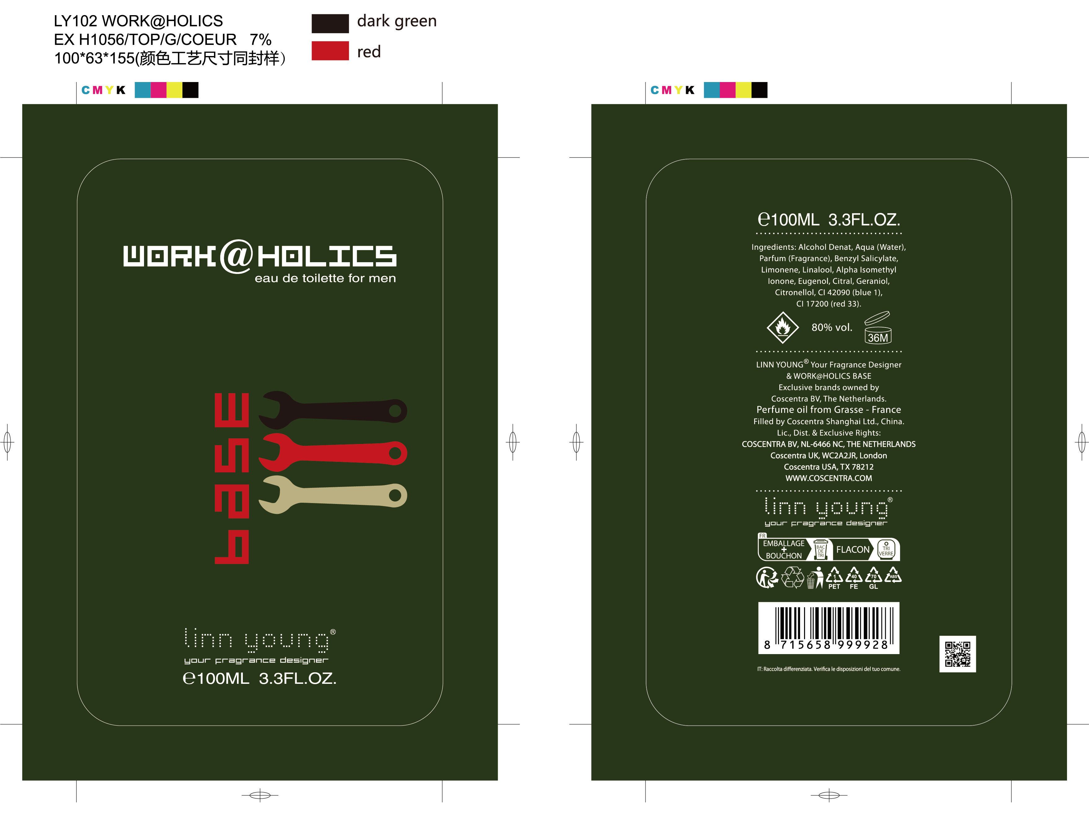 EAU DE TOILETTE LINN YOUNG WORK@HOLICS BASE MEN100 ML image number 1