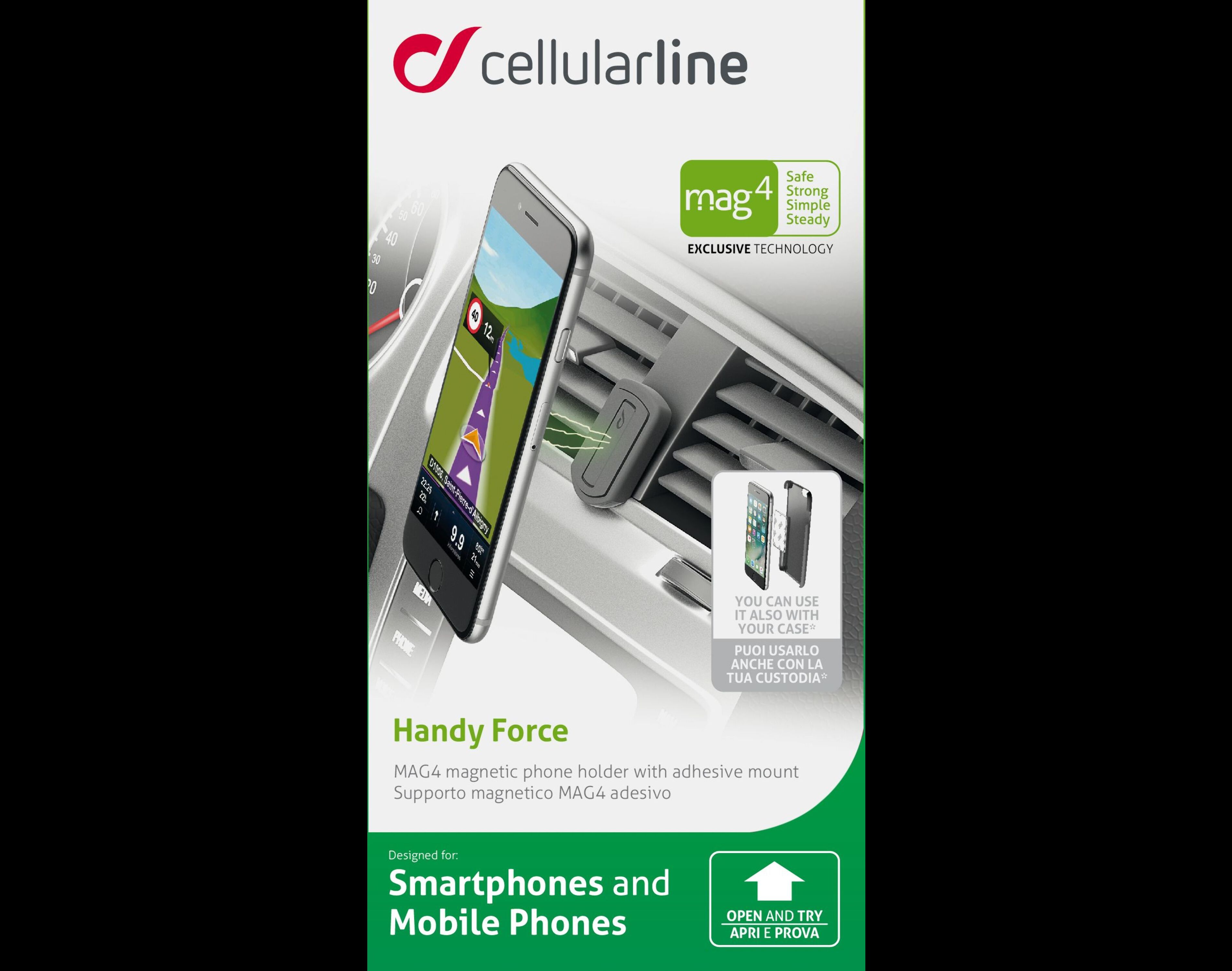 SUPORTE PARA CARRO CELLULARLINE MAG4HANDYFORCE MAGN&Eacute;TICO