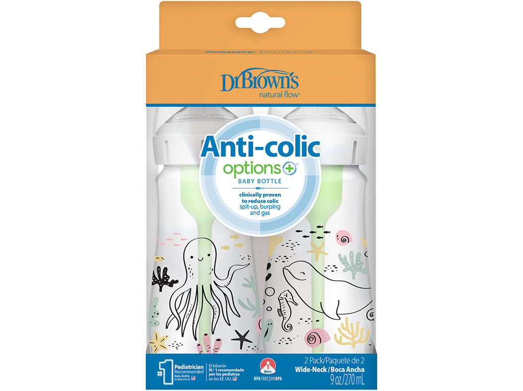 biberão dr. brown's boca larga oceano 270ml 2un