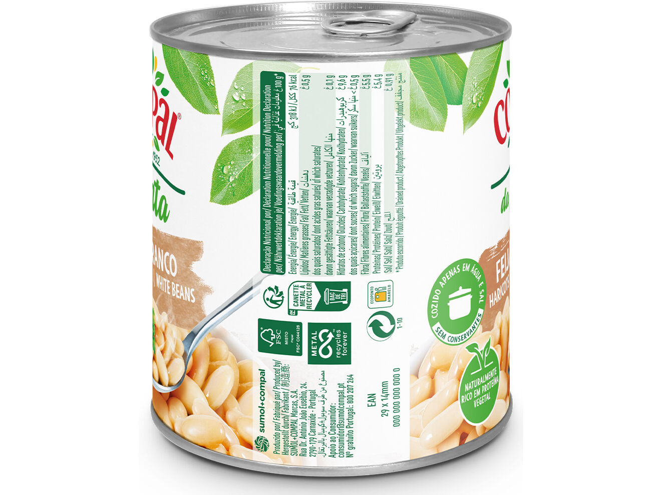 FEIJ&Atilde;O COMPAL DA HORTA BRANCO 845G image number 1