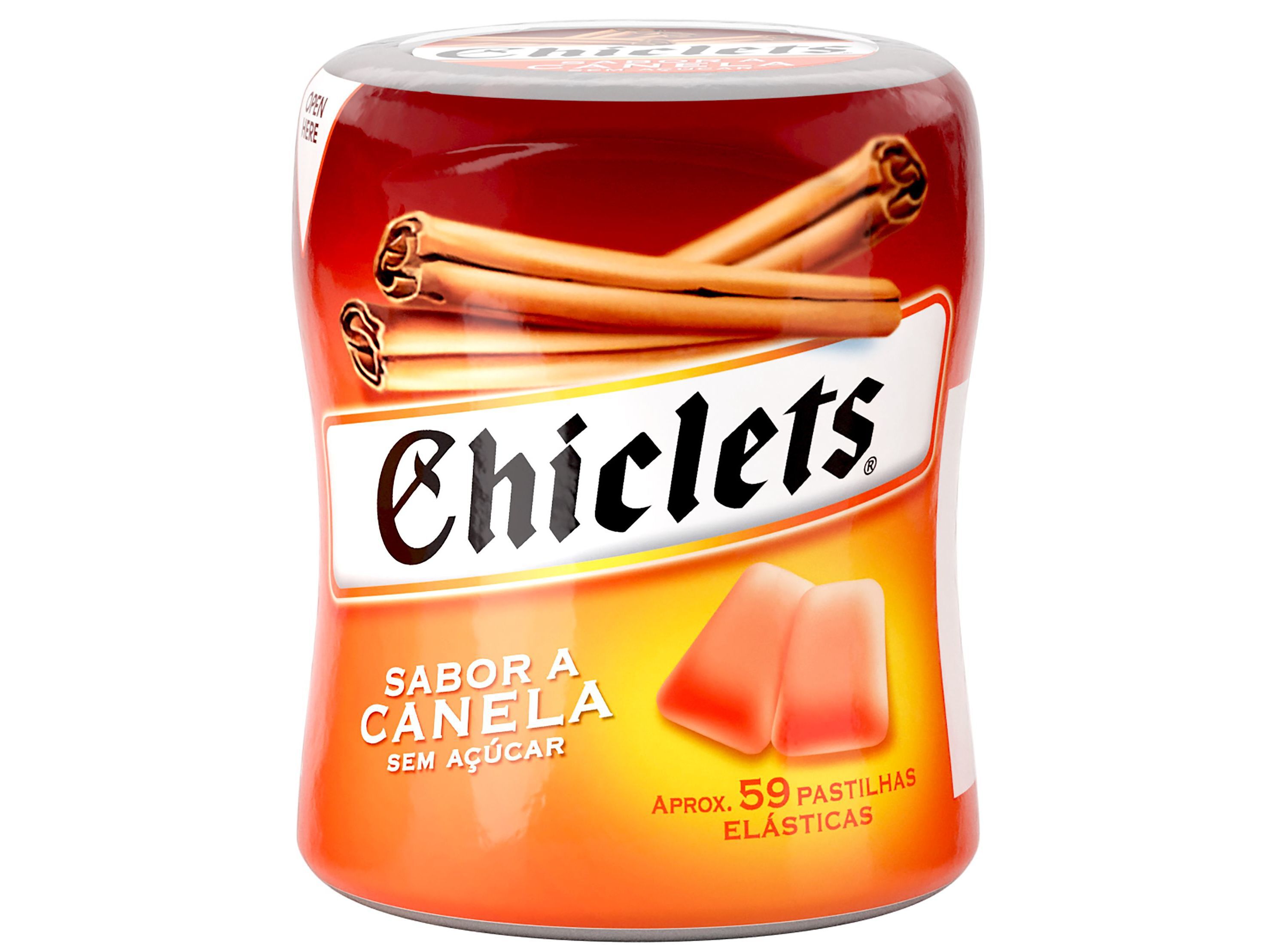 PASTILHAS CHICLETS CANELA BOTTLE 82.6 G image number 1