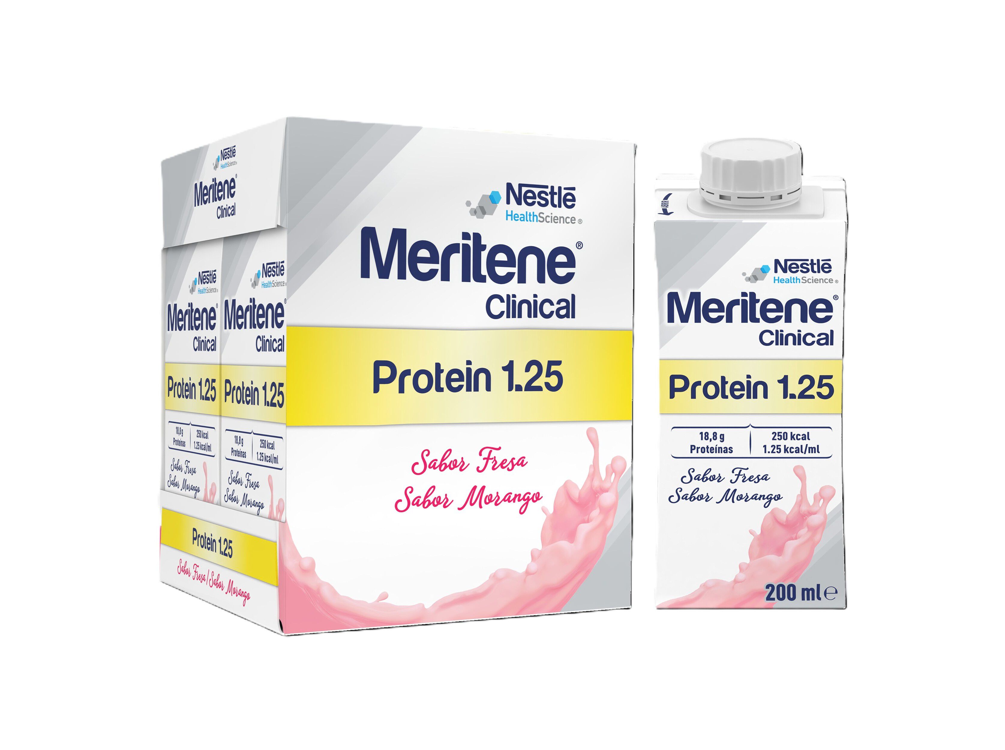 SUPLEMENTO MERITENE PROTEIN MORANGO 1.25 4X200ML image number 0