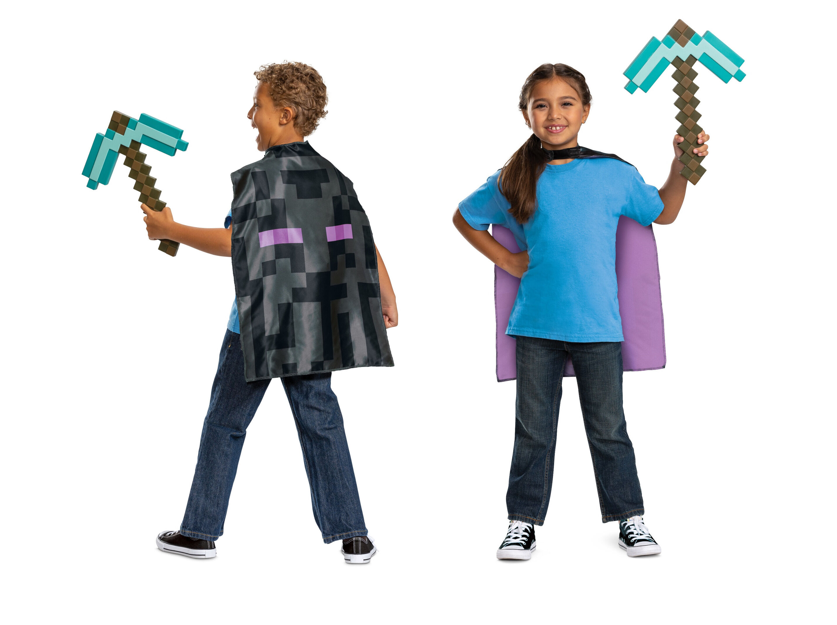 CONJUNTO DE PICARETA E CAPA MINECRAFT