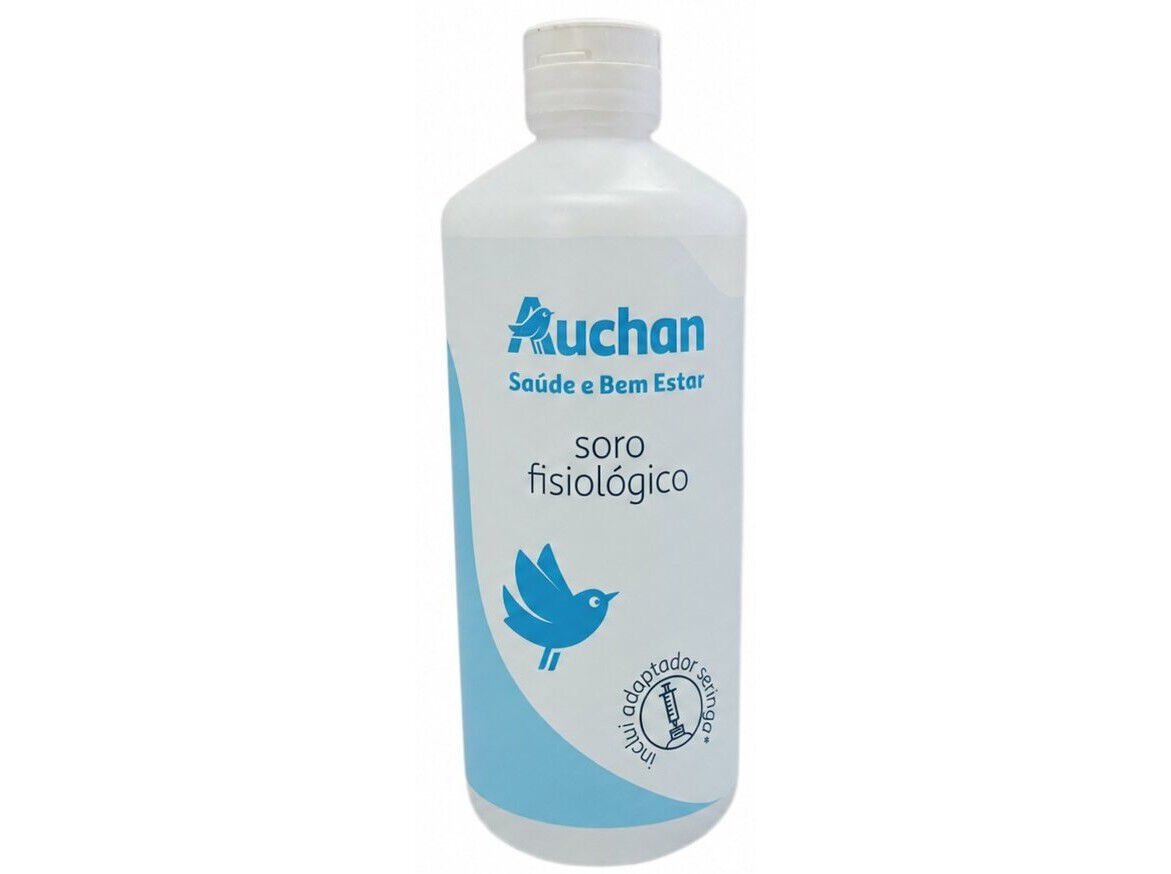 SORO FISIOL&Oacute;GICO AUCHAN SA&Uacute;DE E BEM ESTAR COM ADAPTADOR SERINGA 1000ML image number 0