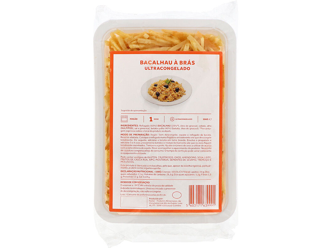 BACALHAU &Agrave; BR&Aacute;S FASTER ULTRACONGELADO 300G