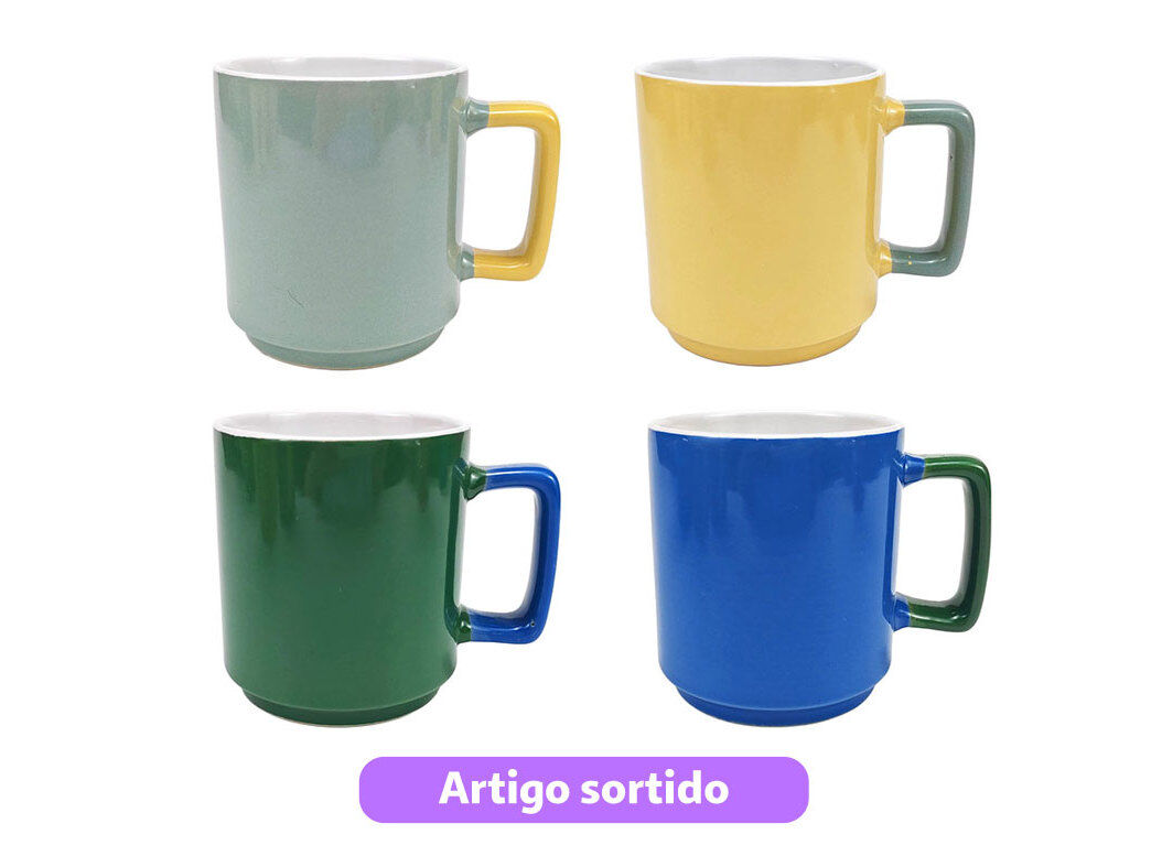 CANECA GR&Eacute;S ACTUEL BICOLOR 11X8X9CM 30CL CORES SORTIDAS