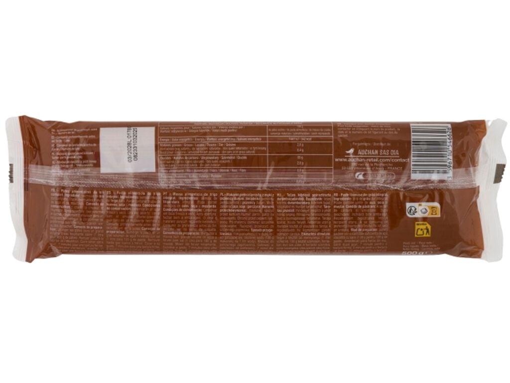 ESPARGUETE AUCHAN INTEGRAL 500 G image number 1