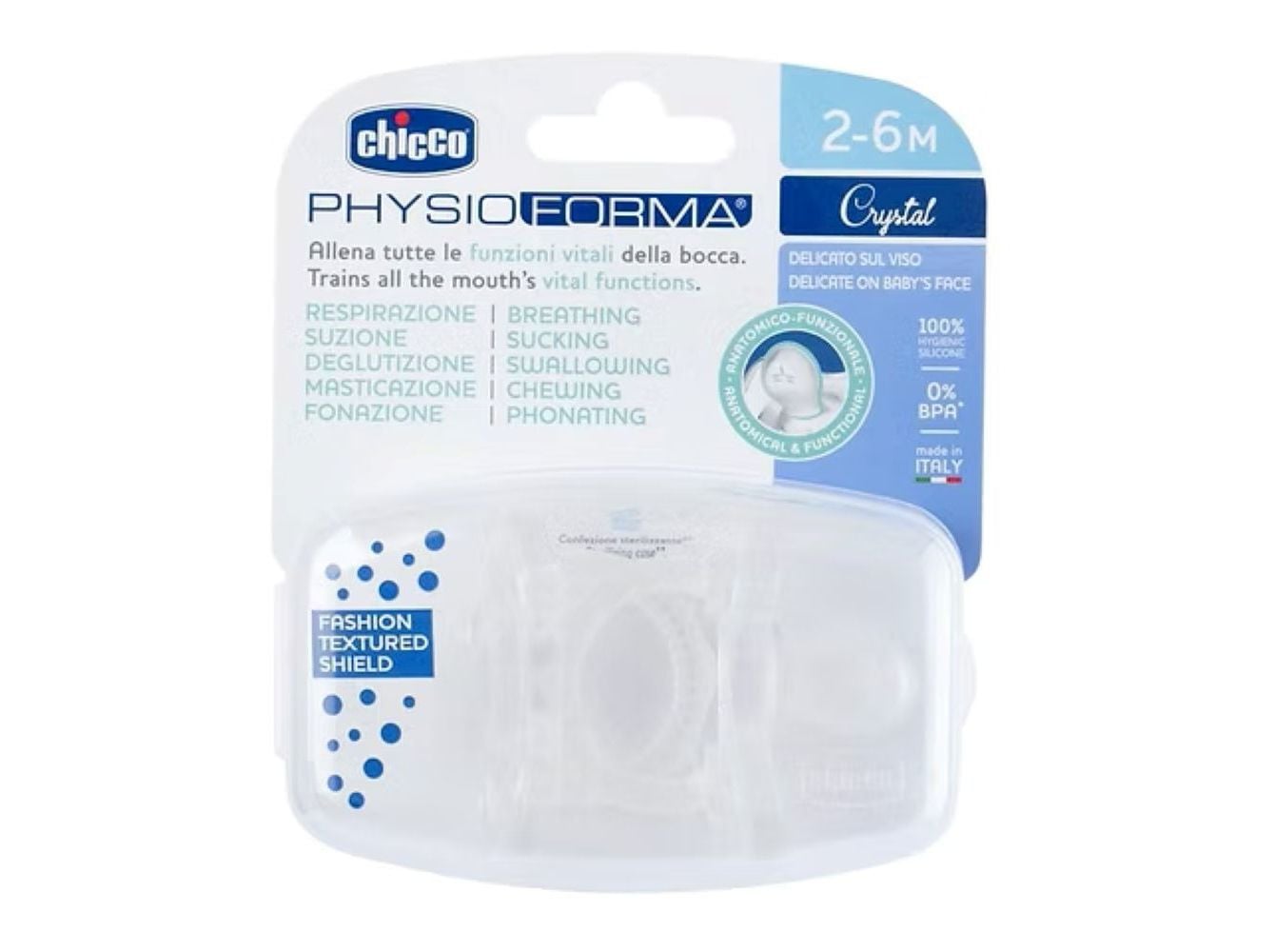 CHUPETA PHYSIO CHICCO SILICONE INCOLOR 2-6 MESES 2UN image number 0