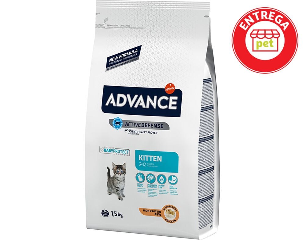 RA&Ccedil;&Atilde;O PARA GATINHOS ADVANCE COM FRANGO 750+750G image number 1