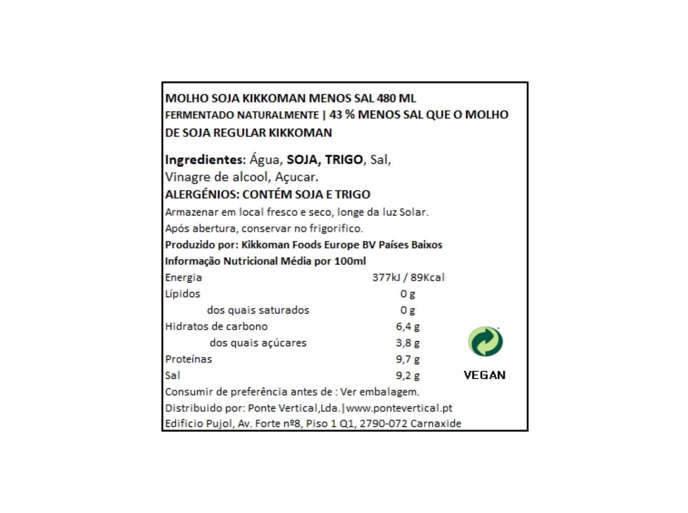 MOLHO SOJA KIKKOMAN MENOS SAL 480 ML image number 1