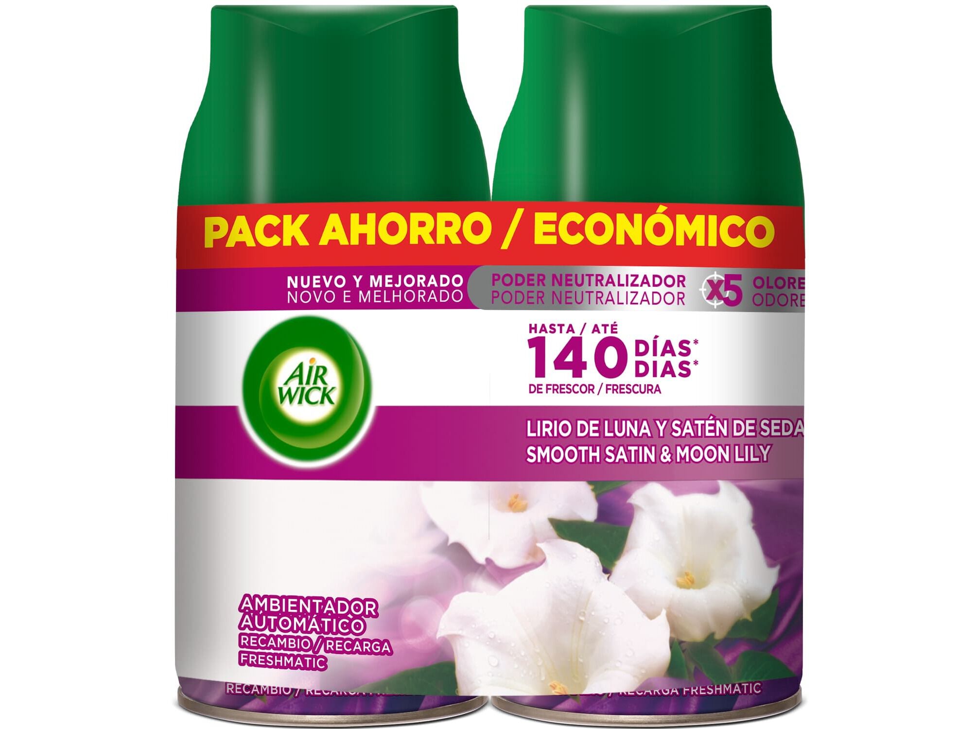AMBIENTADOR AIR WICK RECARGA FRESHMATIC SATIN MOON 2X250 ML image number 0