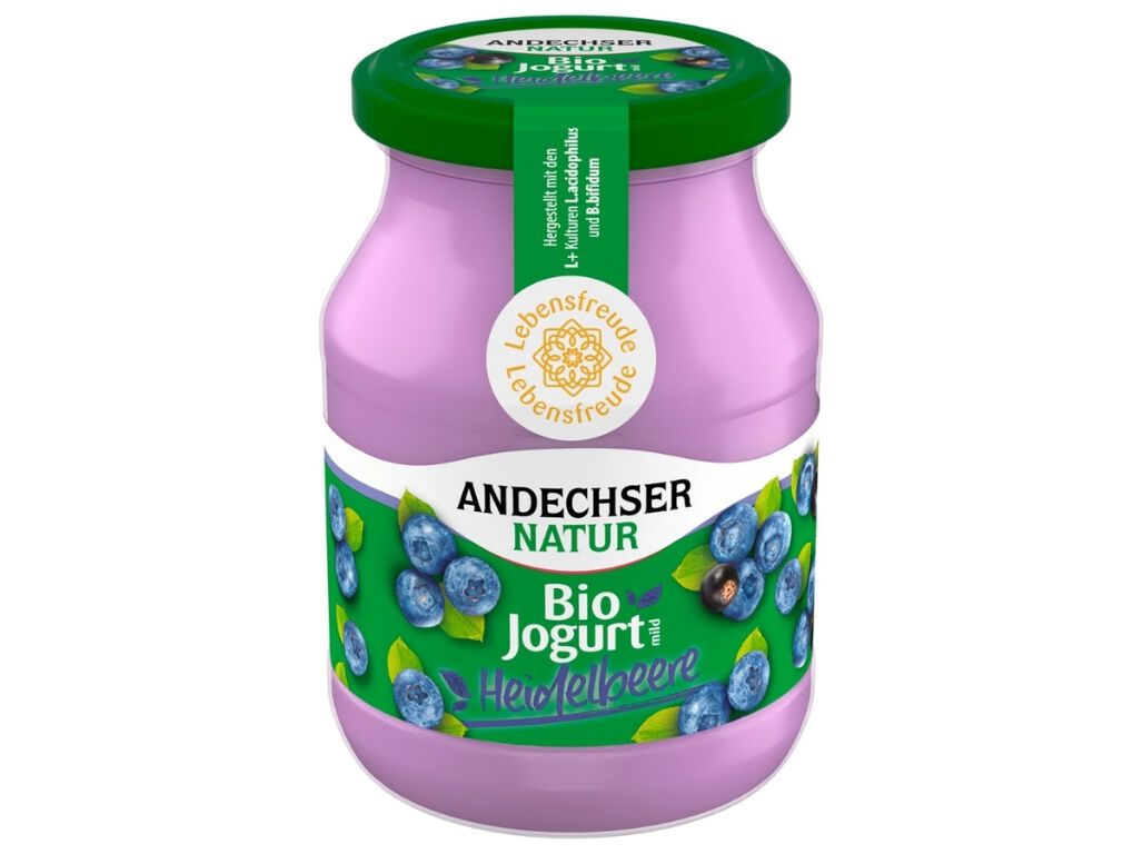 IOGURTE ANDECHSER BIOL&Oacute;GICO MIRTILO E CASSIS 500G image number 0