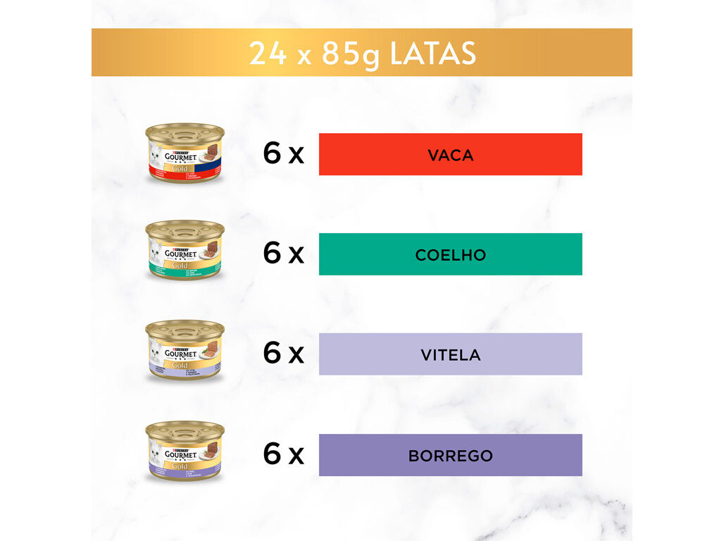 COMIDA H&Uacute;MIDA PARA GATO GOURMET GOLD MOUSSE 24X85G image number 2