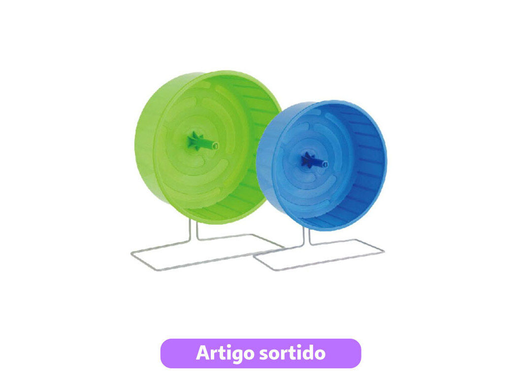 RODA PL&Aacute;STICA PARA ROEDORES PAWISE 21CM CORES SORTIDAS