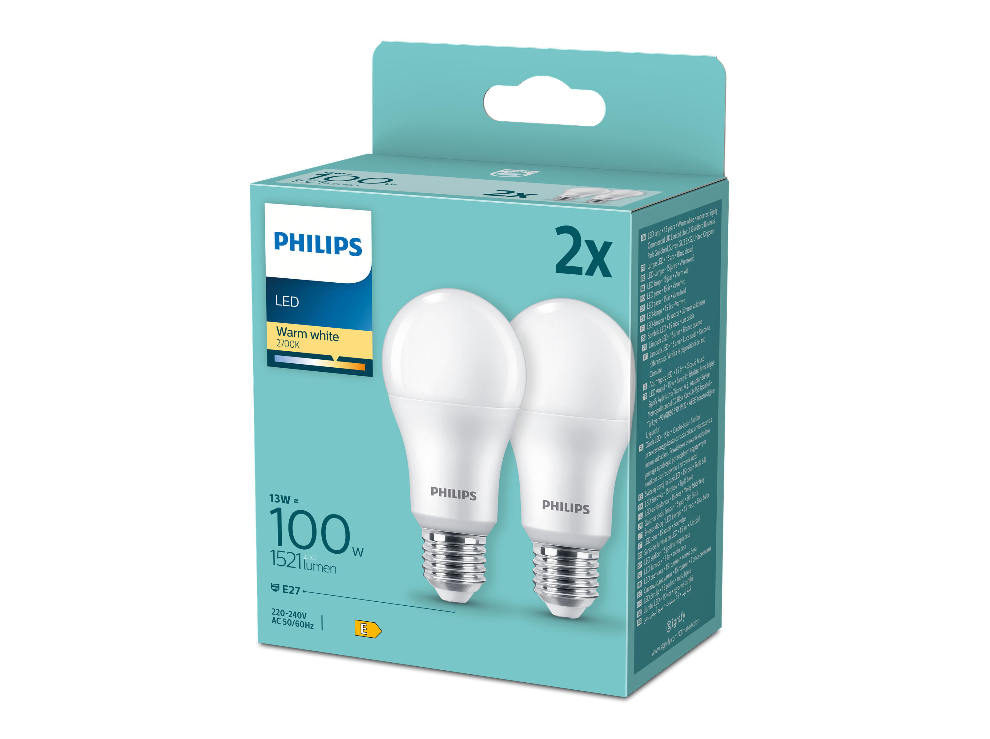 LEDS E27 CL&Aacute;SSICOS PHILIPS 100W A67 E27 WW FR image number 0