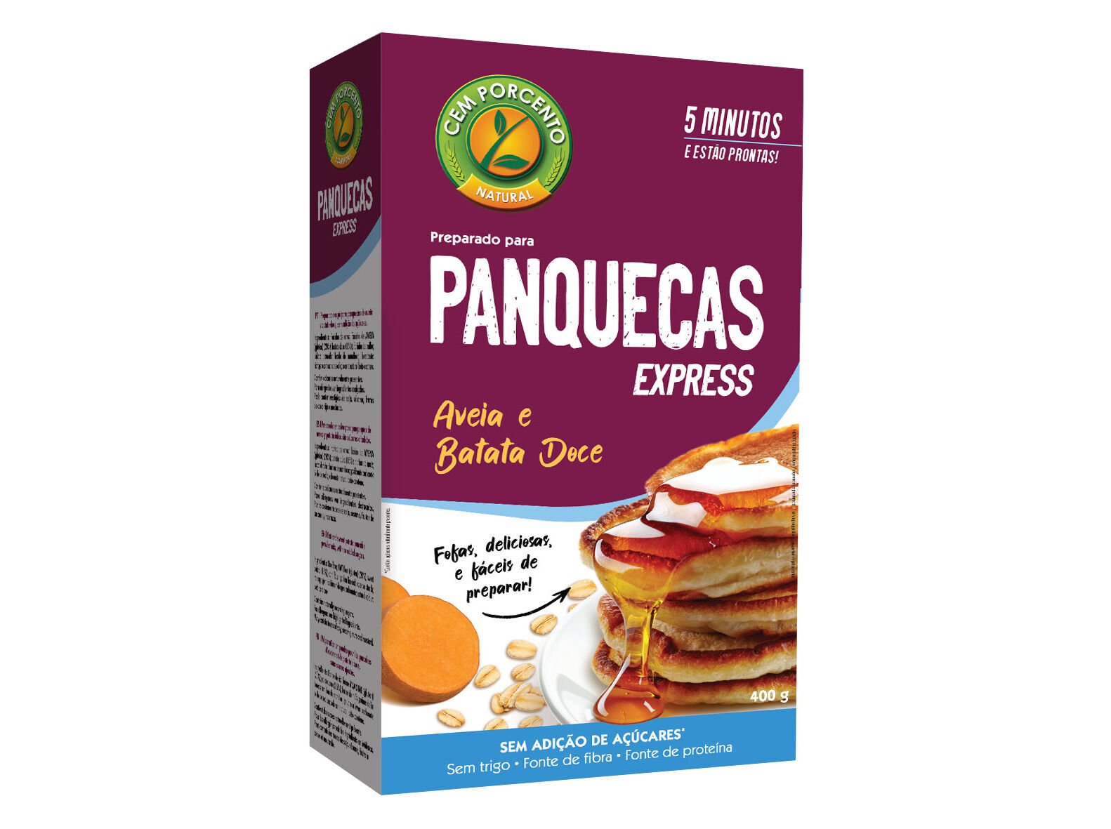 PREPARADO PANQUECA CEM PORCENTO BATATA-DOCE 400G