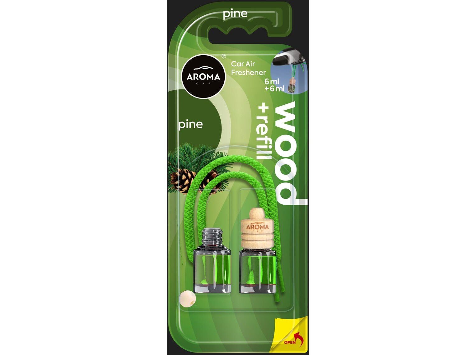 AMBIENTADOR AUTO AROMA CAR WOOD DOUBLE FRESH PINE image number 0