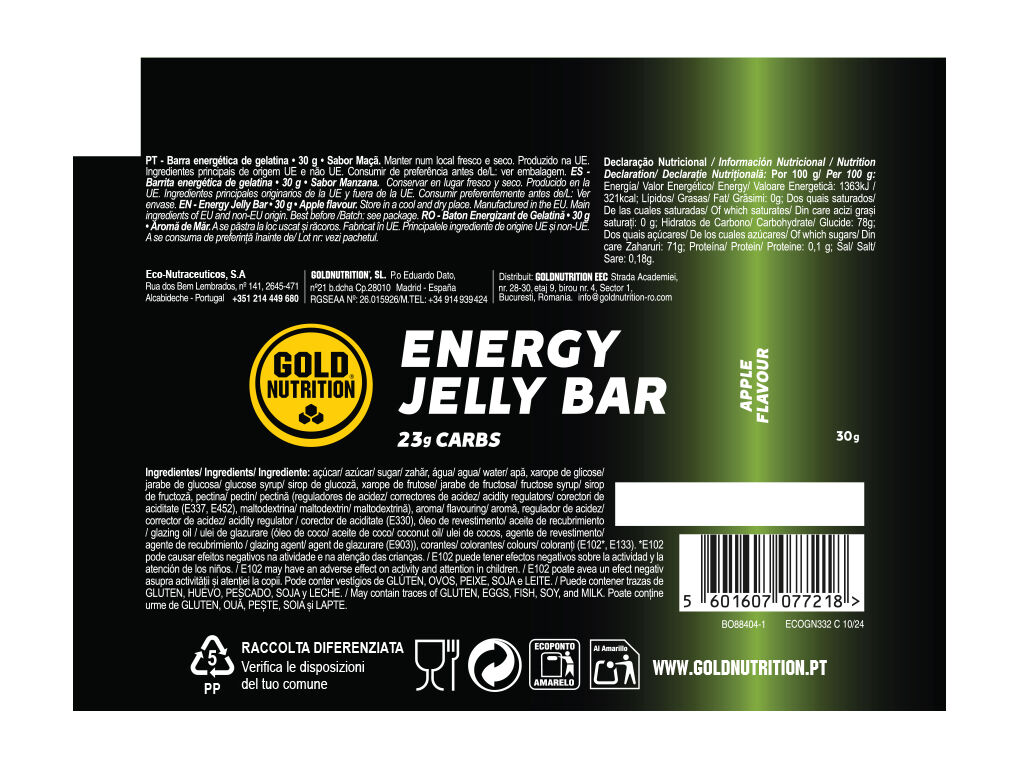 BARRA JELLY BAR GOLDNUTRITION MA&Ccedil;&Atilde; 30 G image number 1