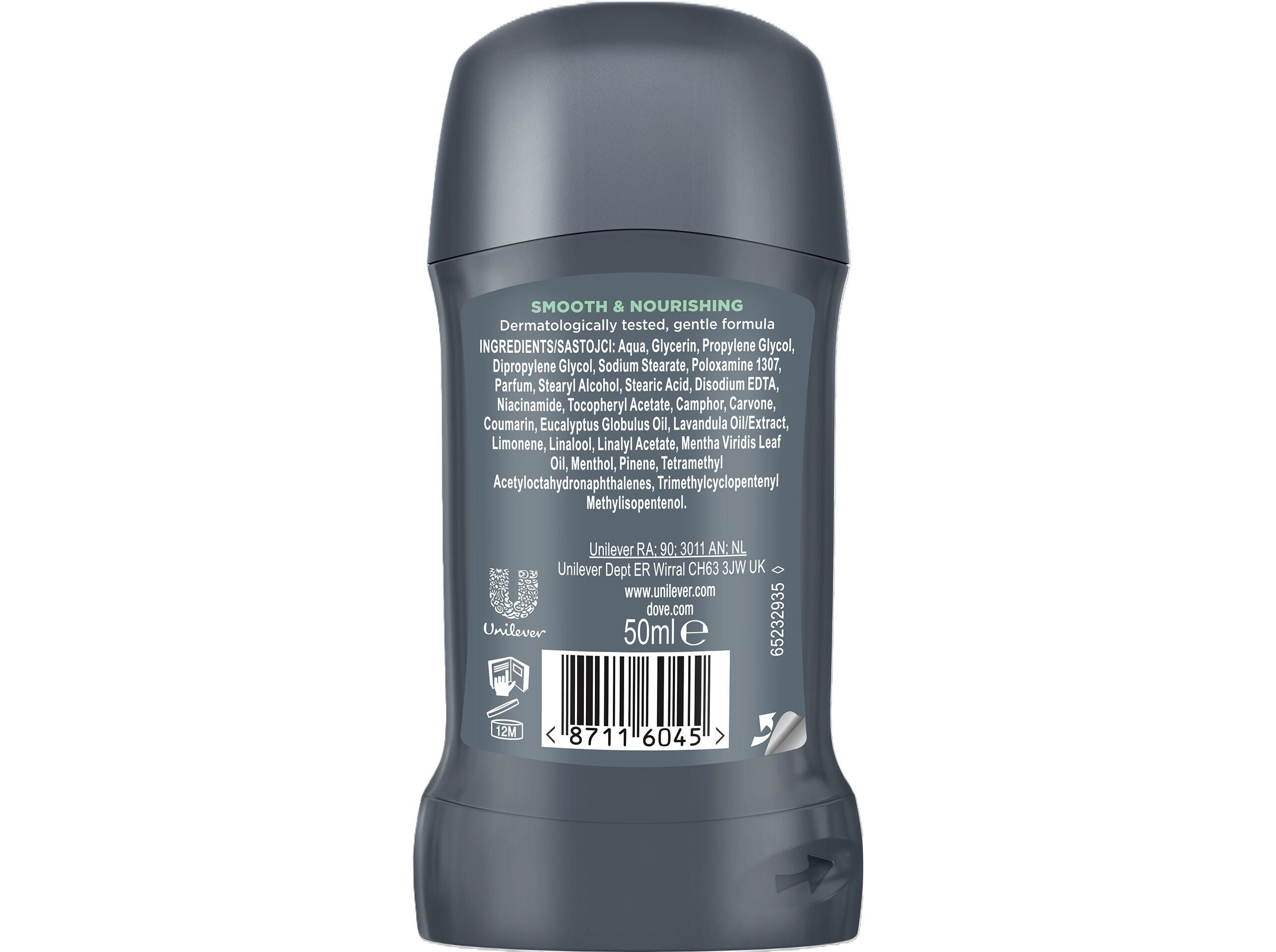 DESODORIZANTE STICK DOVE MEN WHOLE BODY BAMBOO+ALOE 50ML image number 2