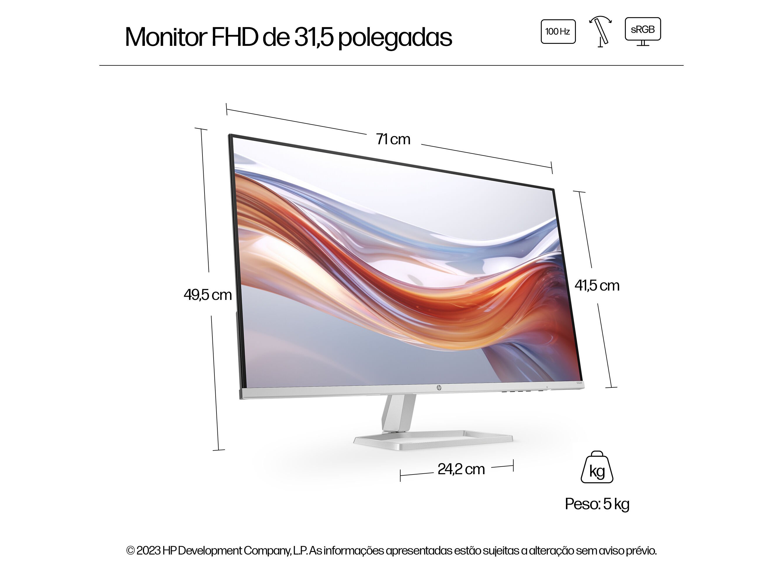MONITOR HP SERIES 5 532SF (31.5'' FHD 100HZ) image number 1
