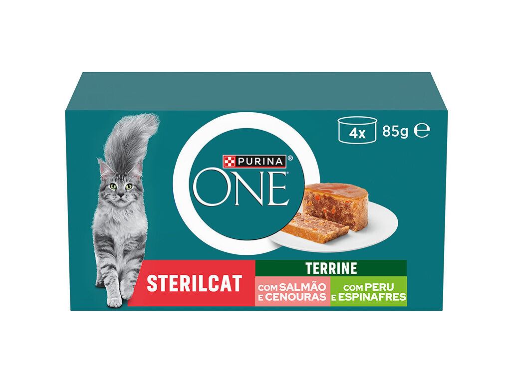 COMIDA H&Uacute;MIDA PARA GATO PURINA ONE ESTERILIZADO SALM&Atilde;O / PERU 4X85G