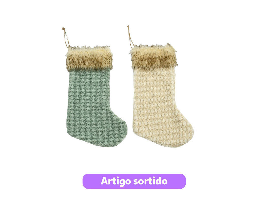 MEIA DE NATAL ACTUEL COM P&Ecirc;LO 40CM CORES SORTIDAS image number 0