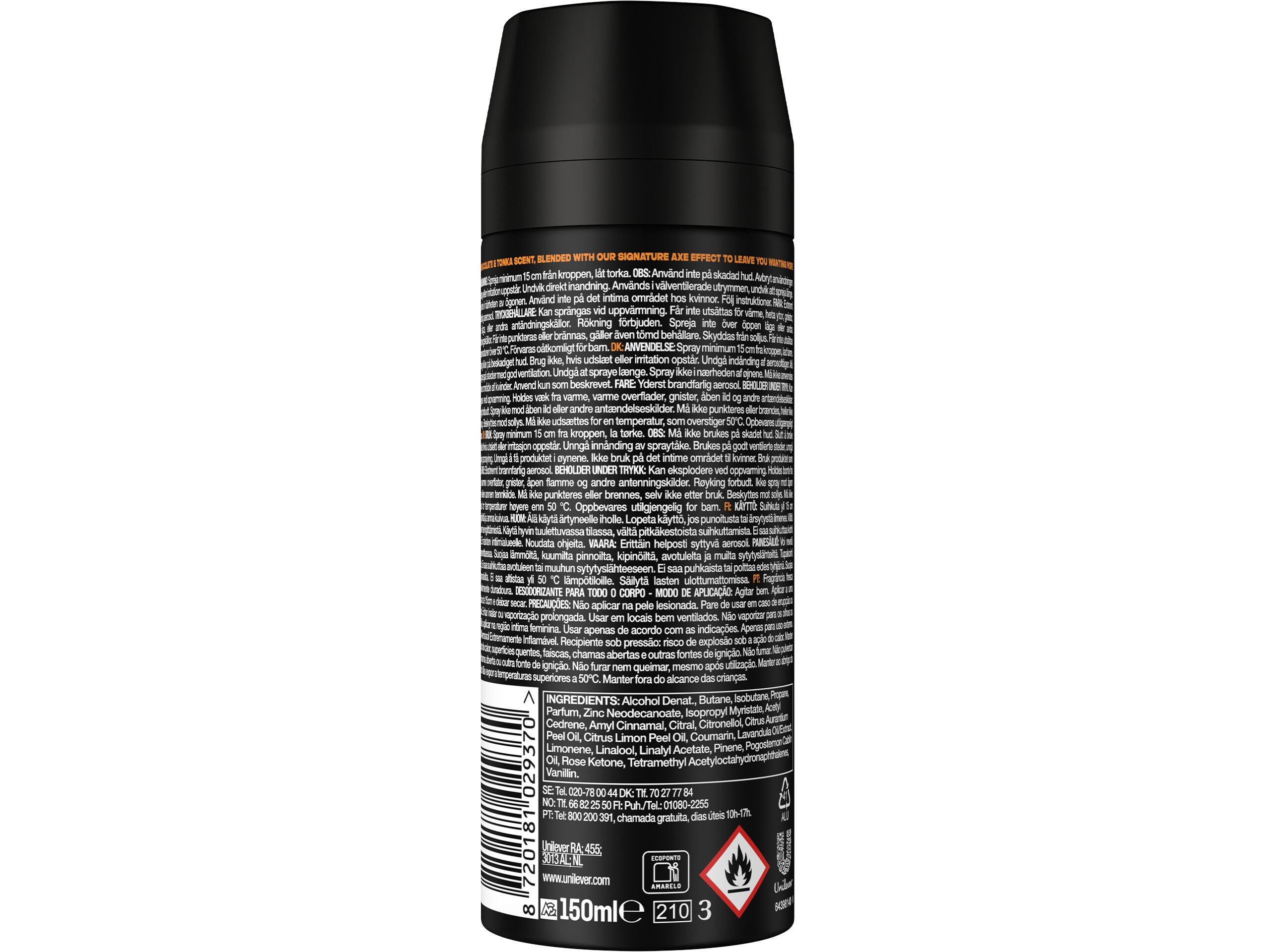 DEO AXE SPRAY DARK TEMPTATION SPRAY 150ML image number 1