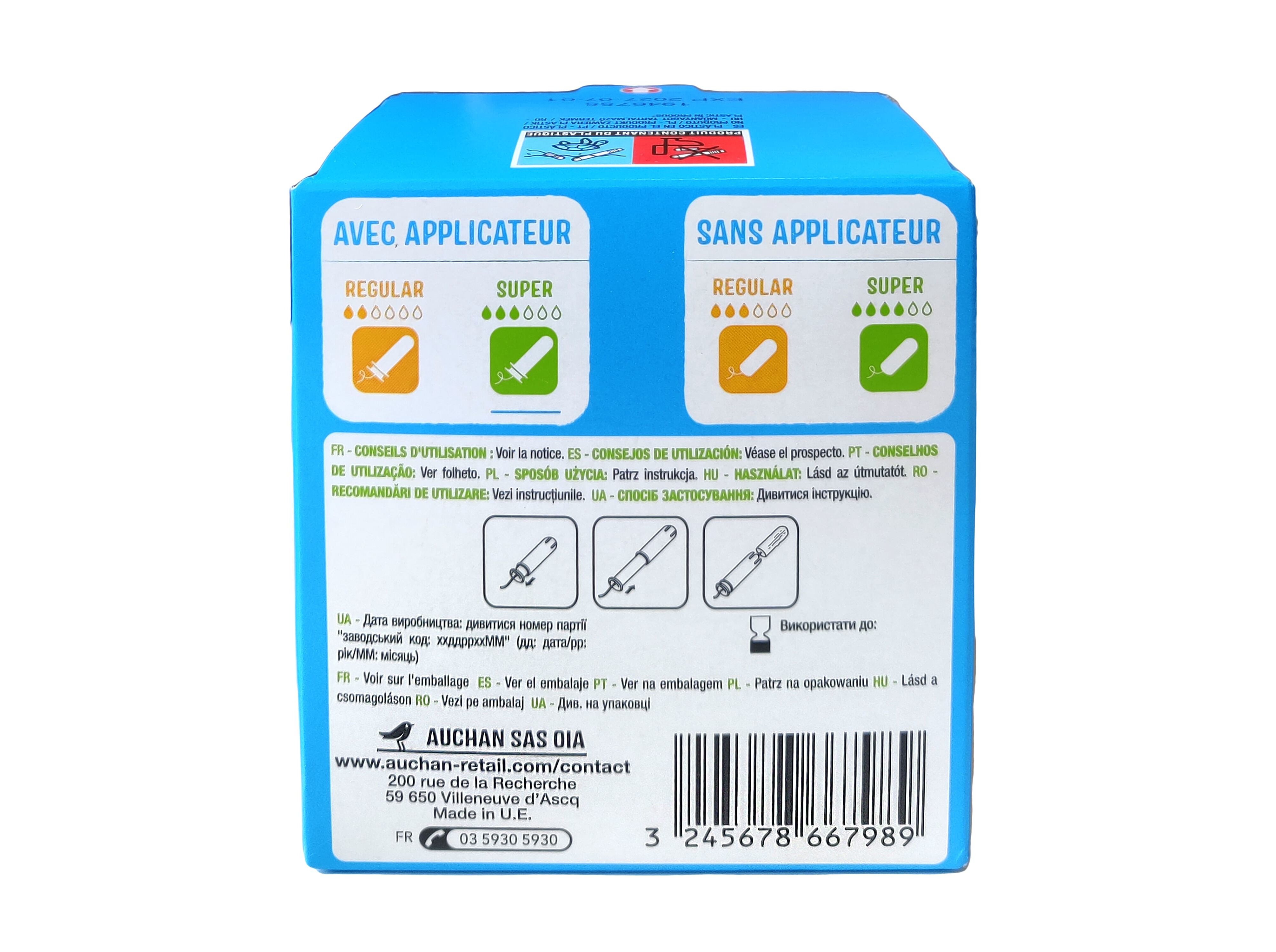 TAMP&Otilde;ES AUCHAN COMPACTO SUPER COM APLICADOR 16UN image number 2