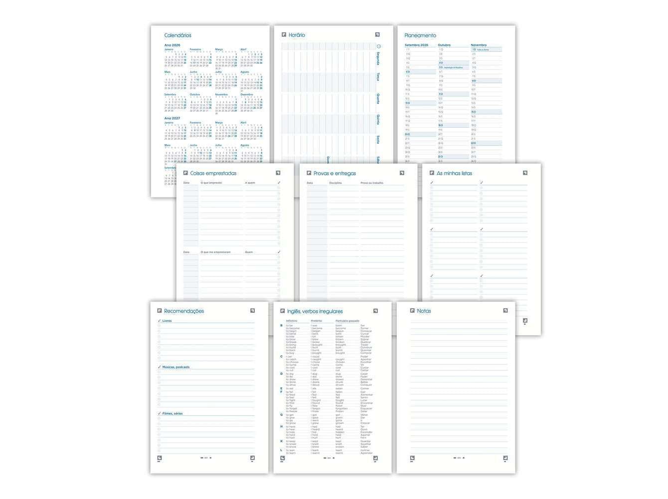 AGENDA ESCOLAR OXFORD SCHOOL 2026/2027 CORES SORTIDAS image number 2