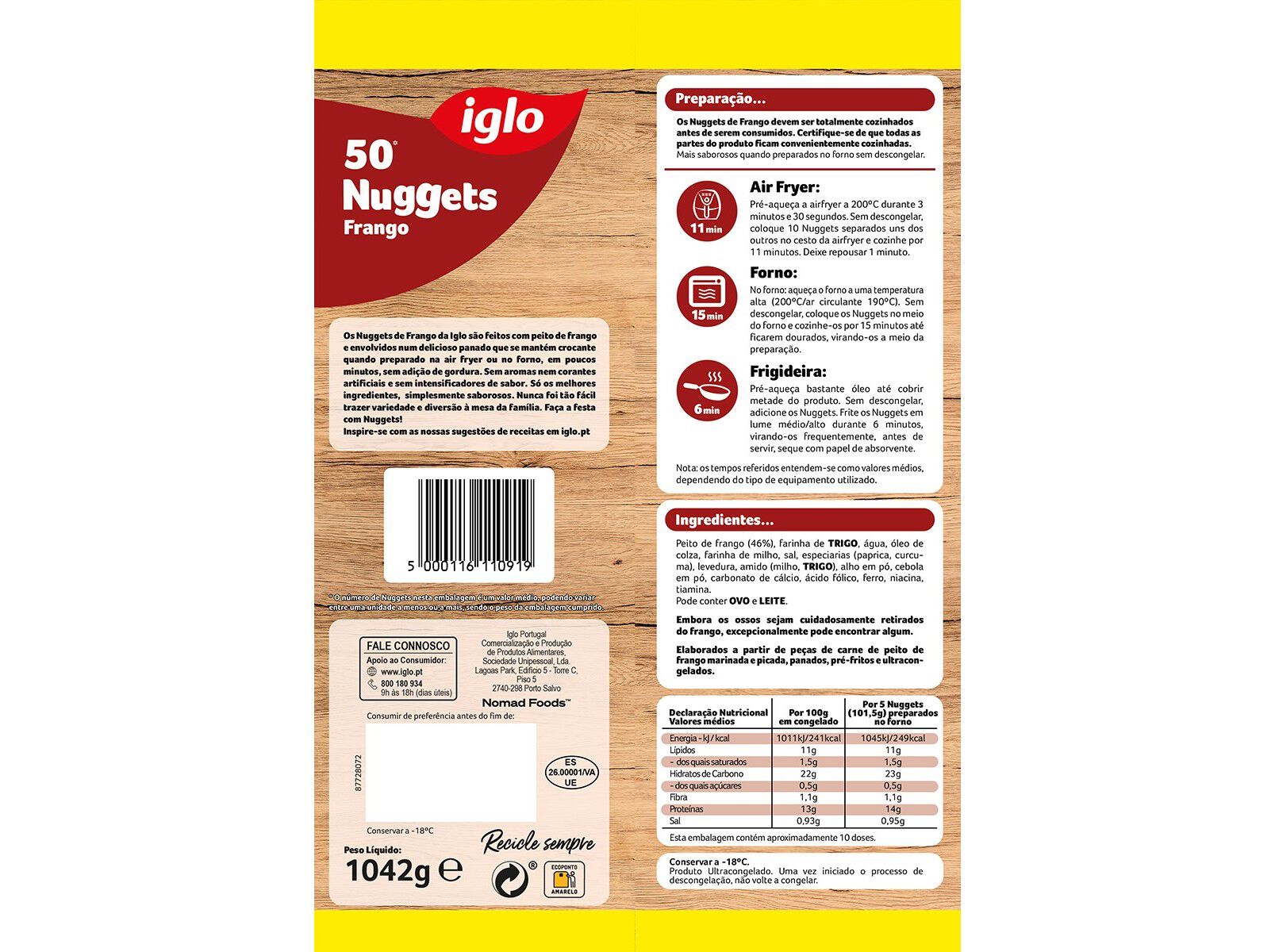 NUGGETS IGLO FRANGO 50UN 1042G image number 1