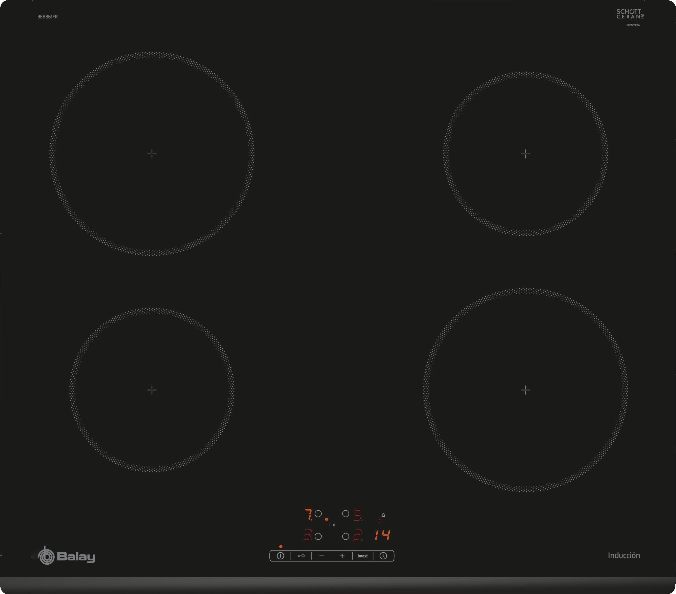 PLACA DE INDU&Ccedil;&Atilde;O BALAY 3EB861FR PRETO 60 CM image number 0