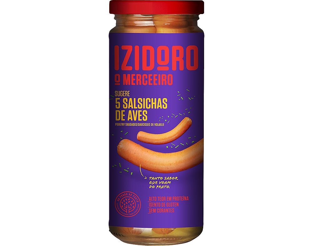 SALSICHAS AVES IZIDORO BOCKWURST 5UN VIDRO 400(245)G