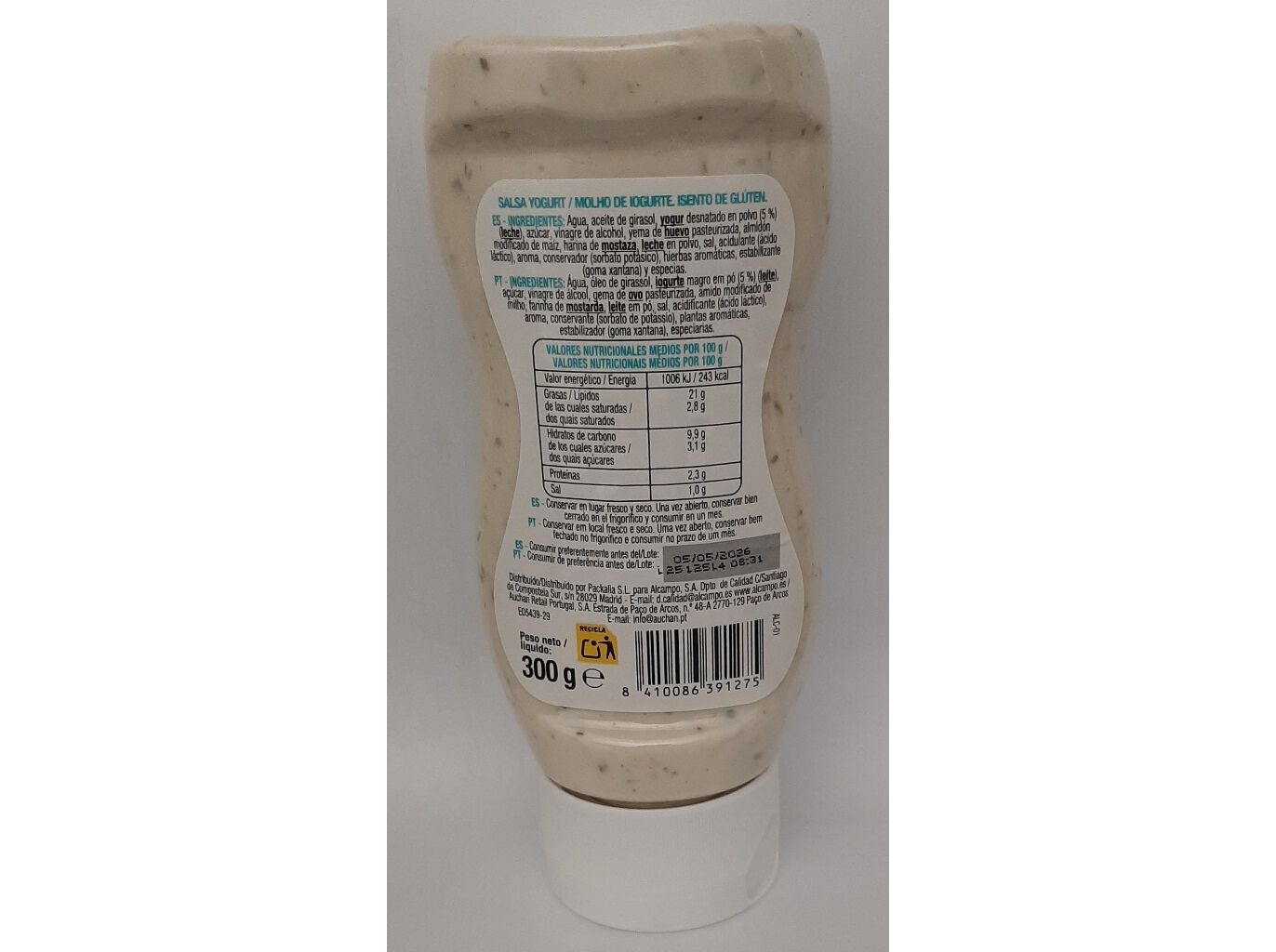 MOLHO DE IOGURTE AUCHAN 300 G image number 1