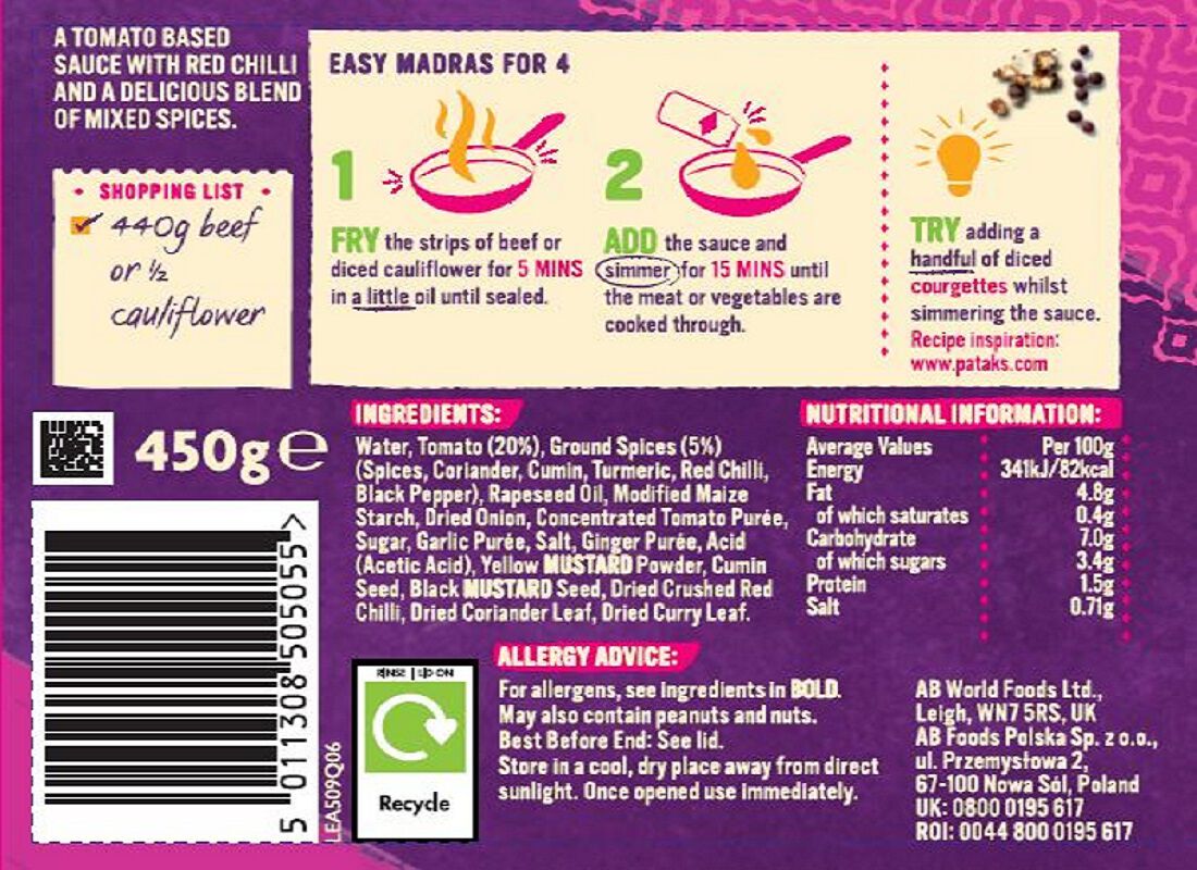 MOLHOS PATAKS MADRAS 450G image number 1