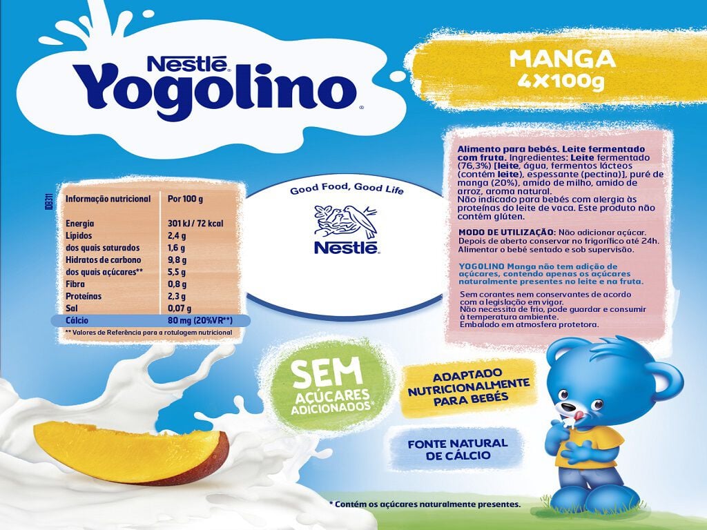 SOBREMESA L&Aacute;CTEA NESTL&Eacute; YOGOLINO 0% A&Ccedil;&Uacute;CAR MANGA 4X100G image number 1