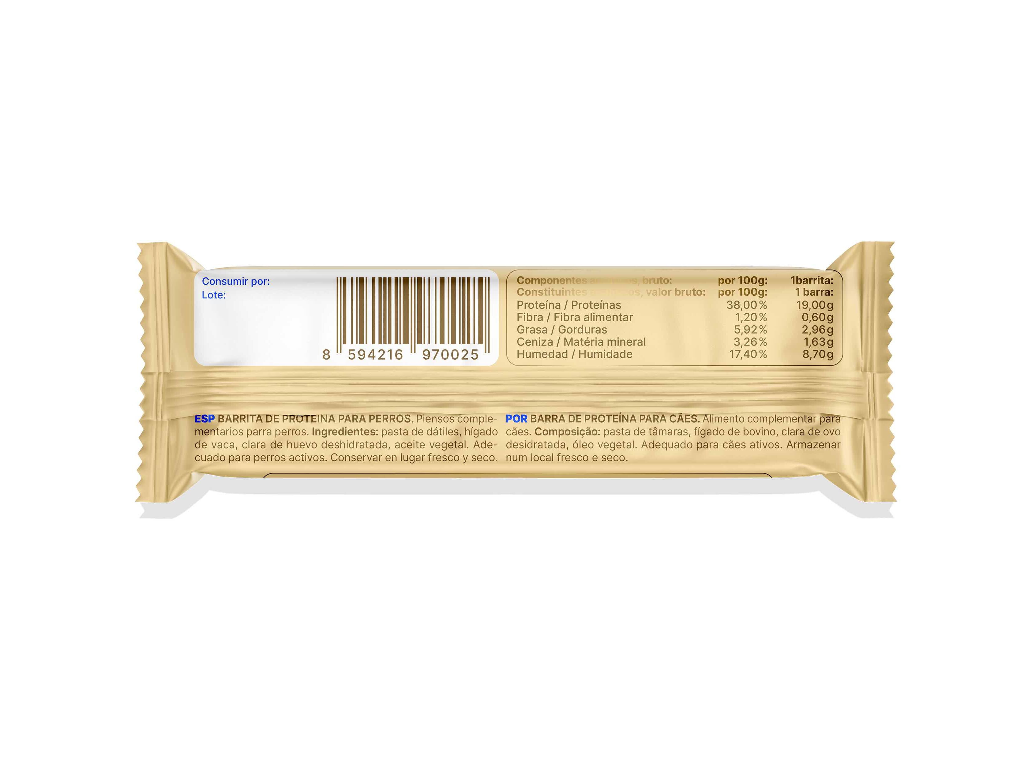 SNACK PROTEICO C&Atilde;O NAP BARRITA VACA 50G image number 1