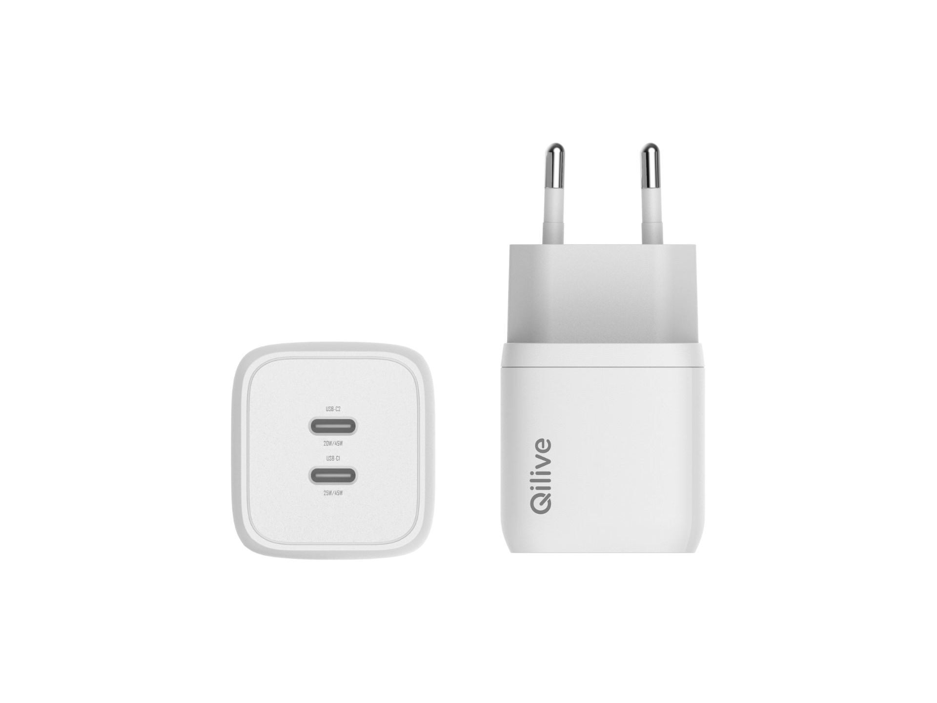 CARREGADOR CSR QILIVE 600183069 BRANCO 2 USBC 45W image number 0