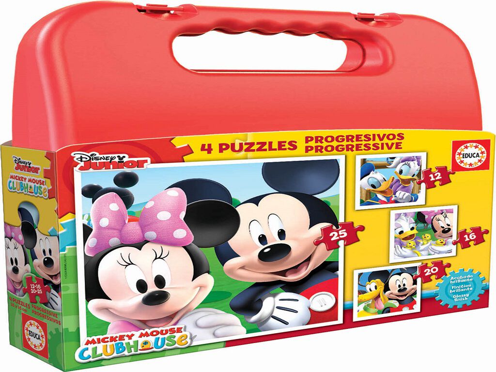 PUZZLE MALA PROGRESSIVO MICKEY MOUSE 12+16+20+25 PE&Ccedil;AS image number 0