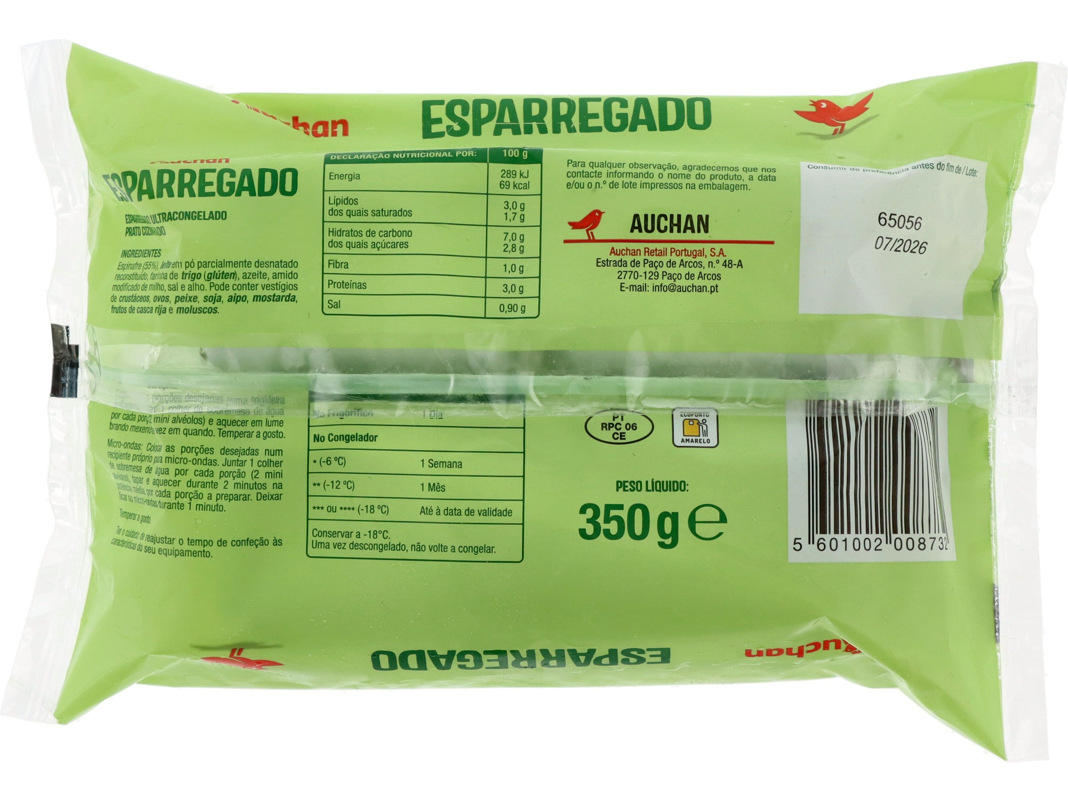 ESPARREGADO AUCHAN ULTRACONGELADO 350G image number 1