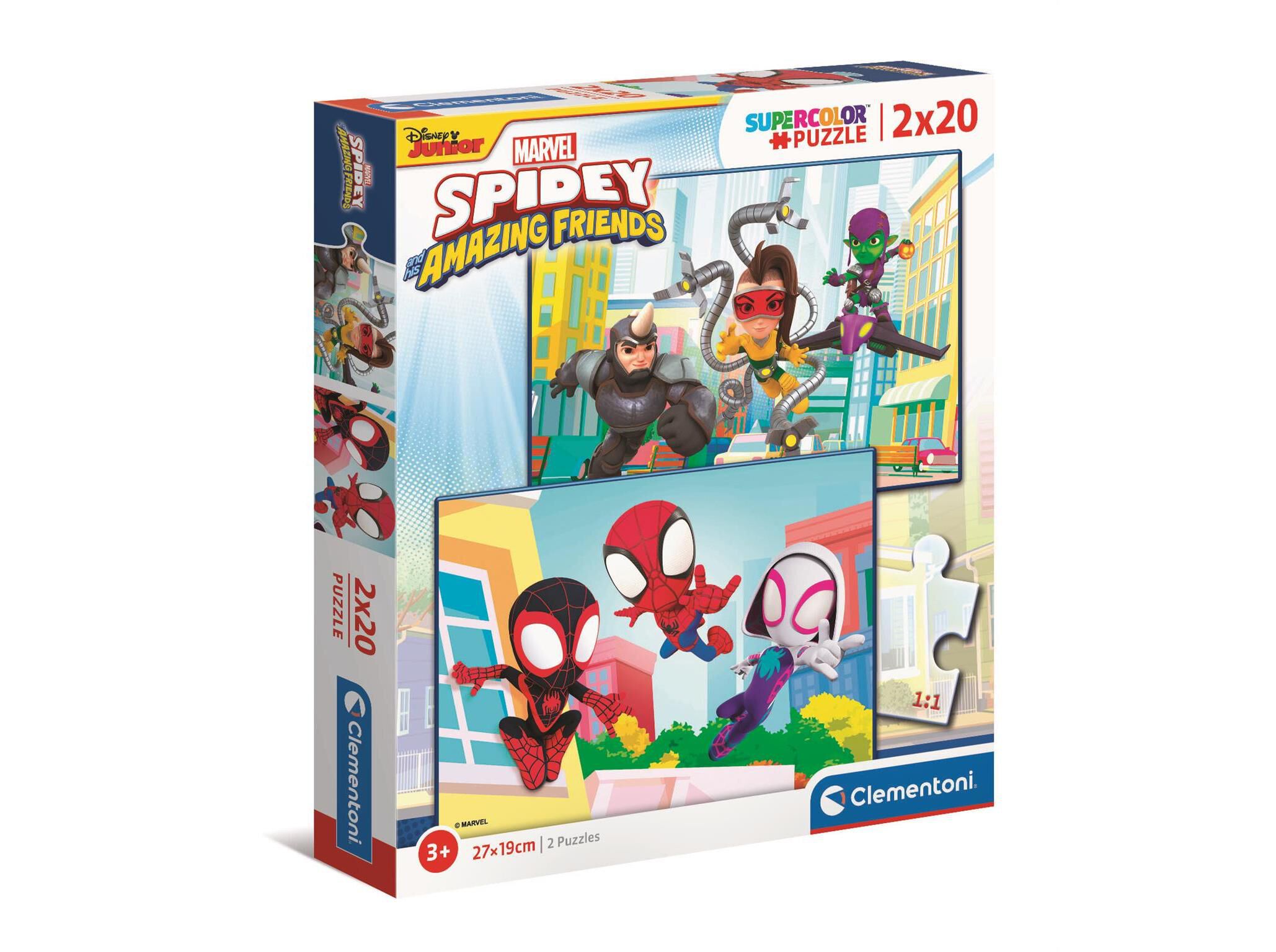 PUZZLE SPIDEY CLEMENTONI 2X20 PE&Ccedil;AS