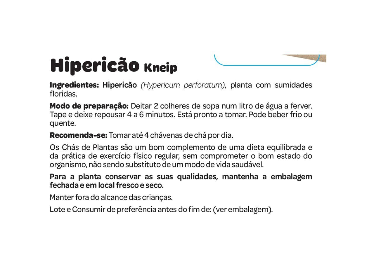 CH&Aacute; SALUTEM EM SACO HIPERIC&Atilde;O KNEIP 40G image number 1