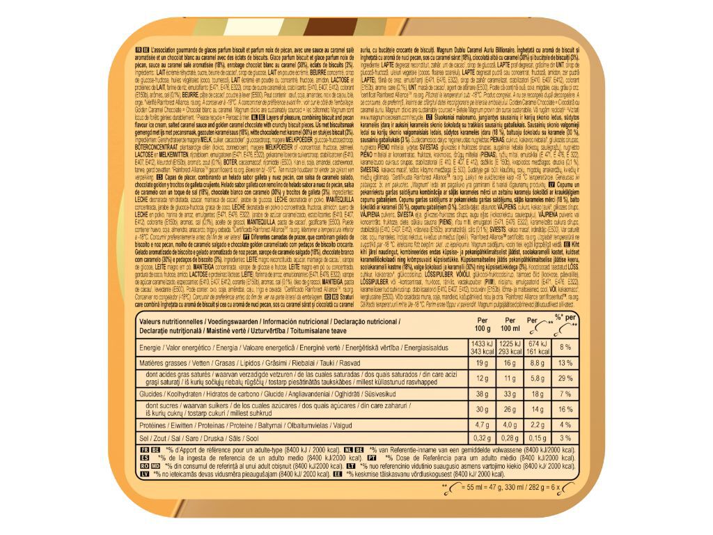 GELADO MAGNUM MINI DOUBLE BILLIONAIRE 6X55ML image number 1